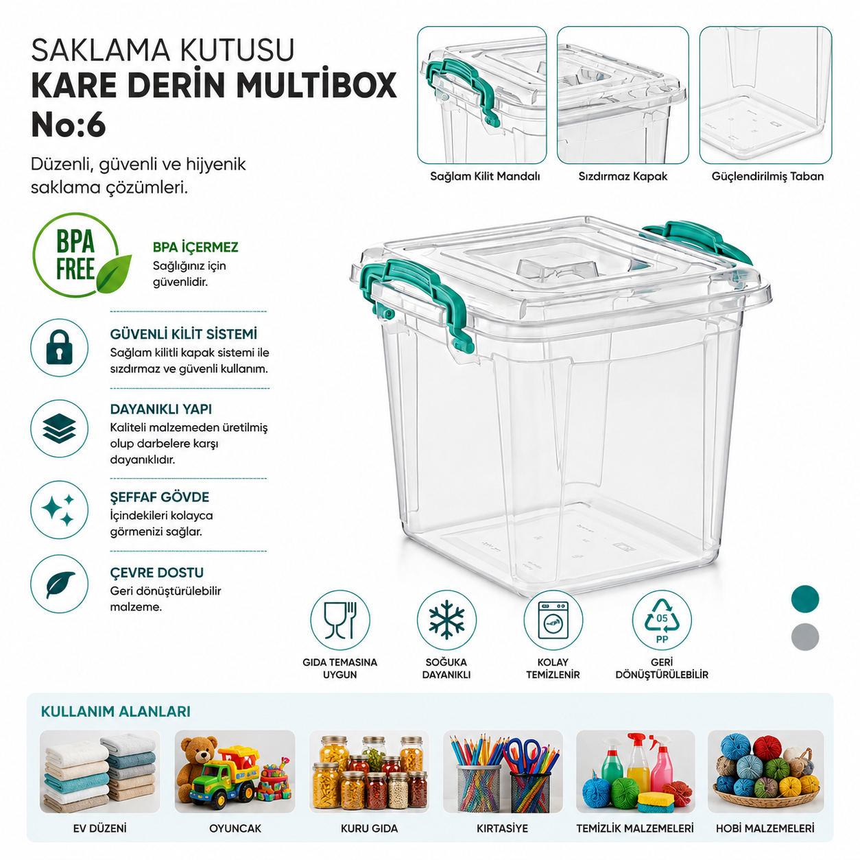 Saklama Kutusu Kare Derin M.Box No:6 (10 LT) (E-625) | Beyond HijyenBeyond HijyenSaklama Kutusu Kare Derin M.Box No:6 (10 LT) (E-625)