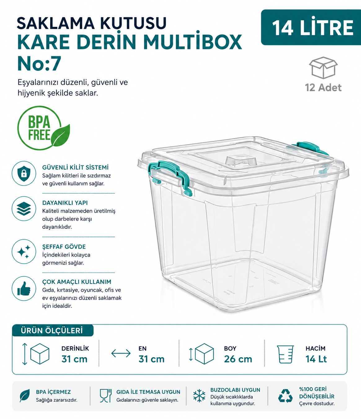 Saklama Kutusu Kare Derin M.Box No:7 (14 LT) (E-626) | Beyond HijyenBeyond HijyenSaklama Kutusu Kare Derin M.Box No:7 (14 LT) (E-626)