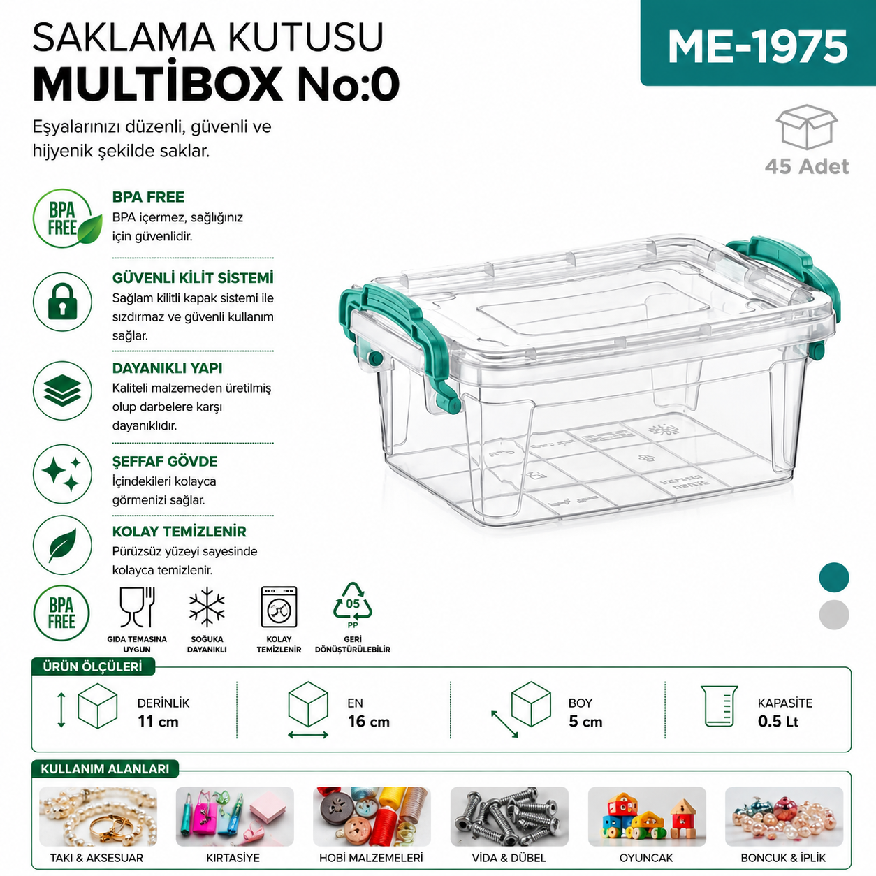 Saklama Kutusu M.Box No:0 (0.5 LT) (E-499) | Beyond HijyenBeyond HijyenSaklama Kutusu M.Box No:0 (0.5 LT) (E-499)