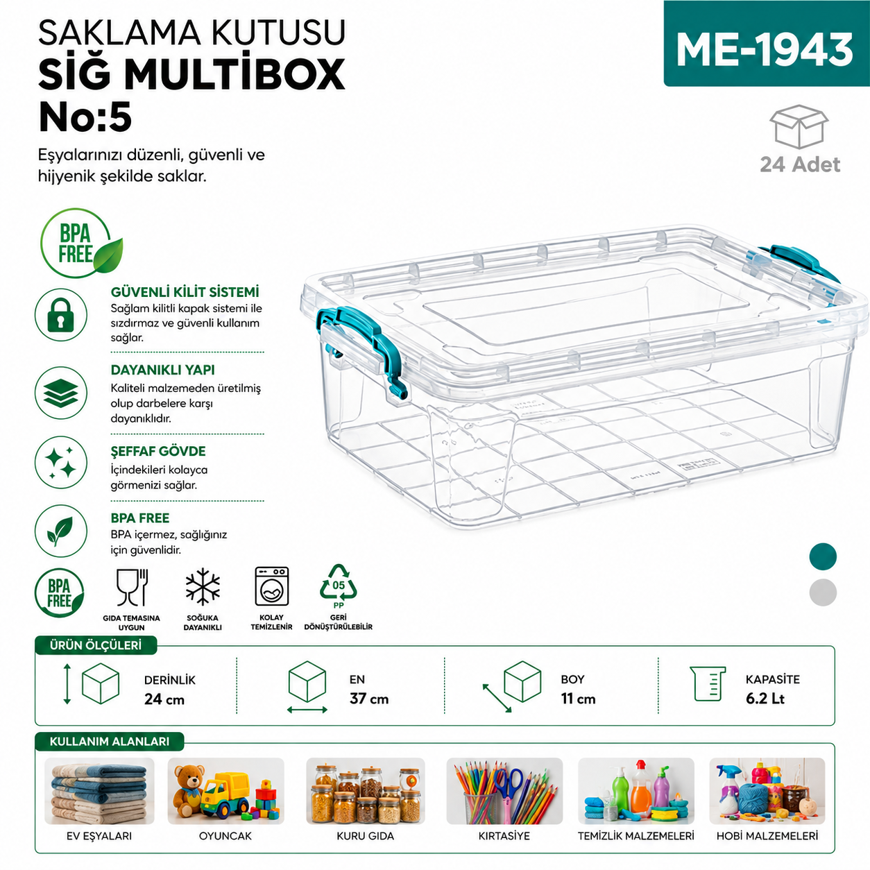Saklama Kutusu Sığ M.Box No:5 (6.2 LT) (E-493) | Beyond HijyenBeyond HijyenSaklama Kutusu Sığ M.Box No:5 (6.2 LT) (E-493)