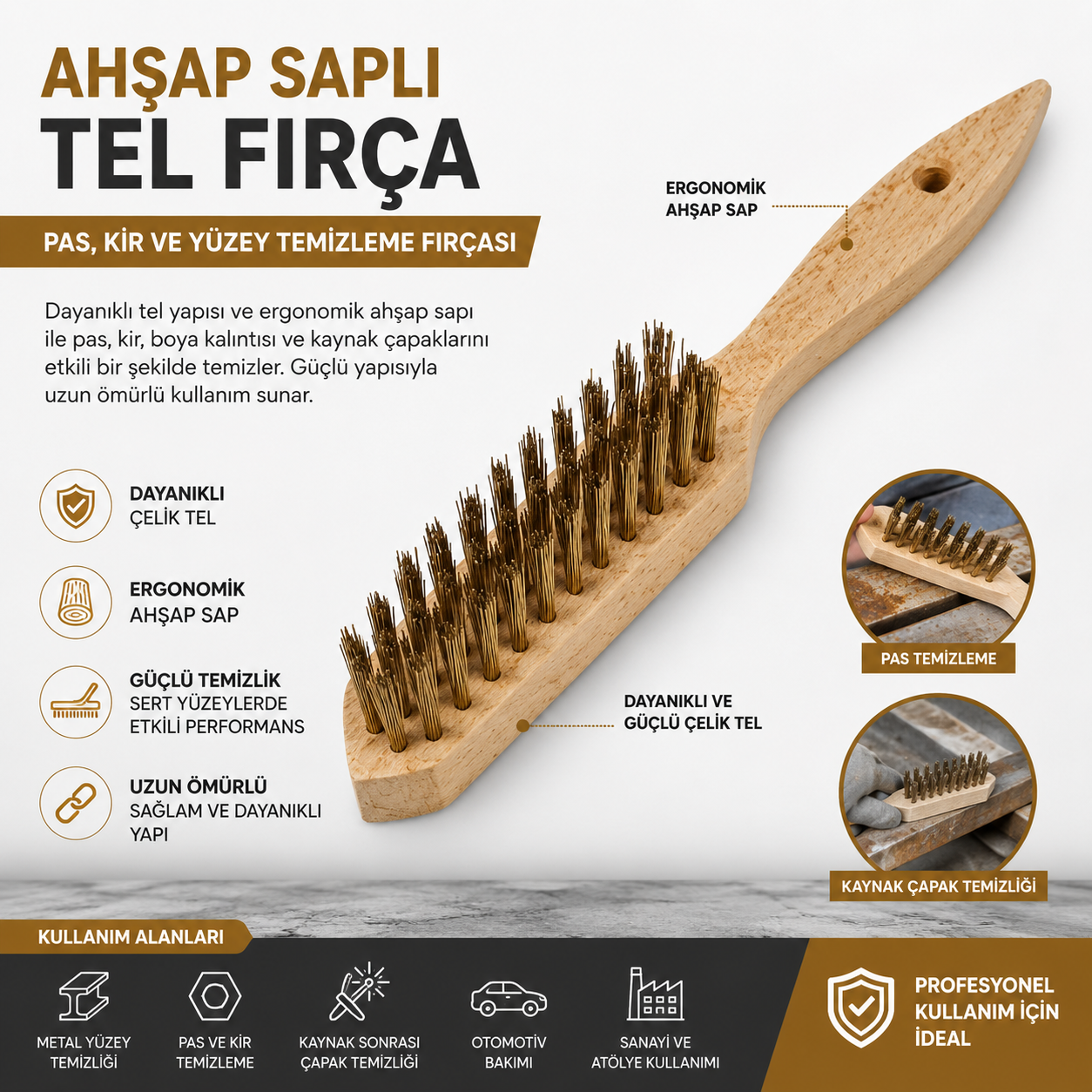 Ahşap Saplı Tel Fırça 4 Numara | Pas ve Metal Temizleme Fırçası | Beyond Hijyen | Tel Fırçalar & Temizlik FırçalarıYılmazAhşap Saplı Tel Fırça 4 Numara