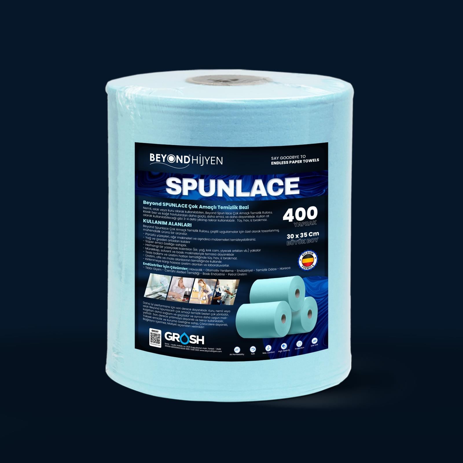 Beyond Spunforce Horeca / Profesyonel Temizlik Bezleri 400 Yaprak Turkuaz RuloBeyond HijyenSpunforce Horeca / Profesyonel Temizlik Bezleri 400 Yaprak Turkuaz Rulo