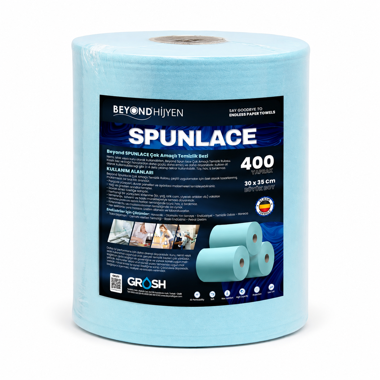 Beyond Spunforce Horeca / Profesyonel Temizlik Bezleri 400 Yaprak Turkuaz RuloBeyond HijyenSpunforce Horeca / Profesyonel Temizlik Bezleri 400 Yaprak Turkuaz Rulo