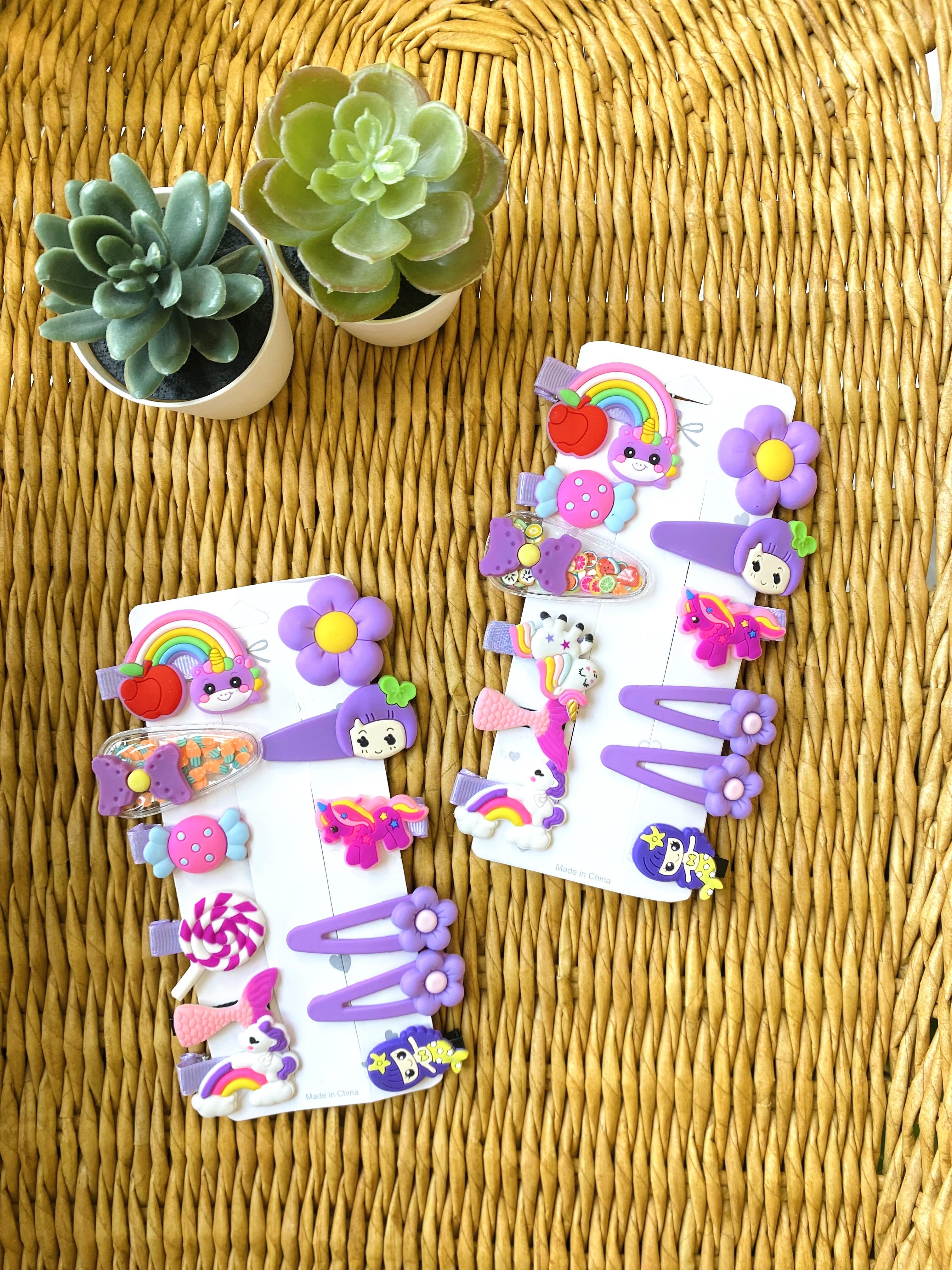 12'li Gökkuşağı ve Çiçek Temalı Toka Set 