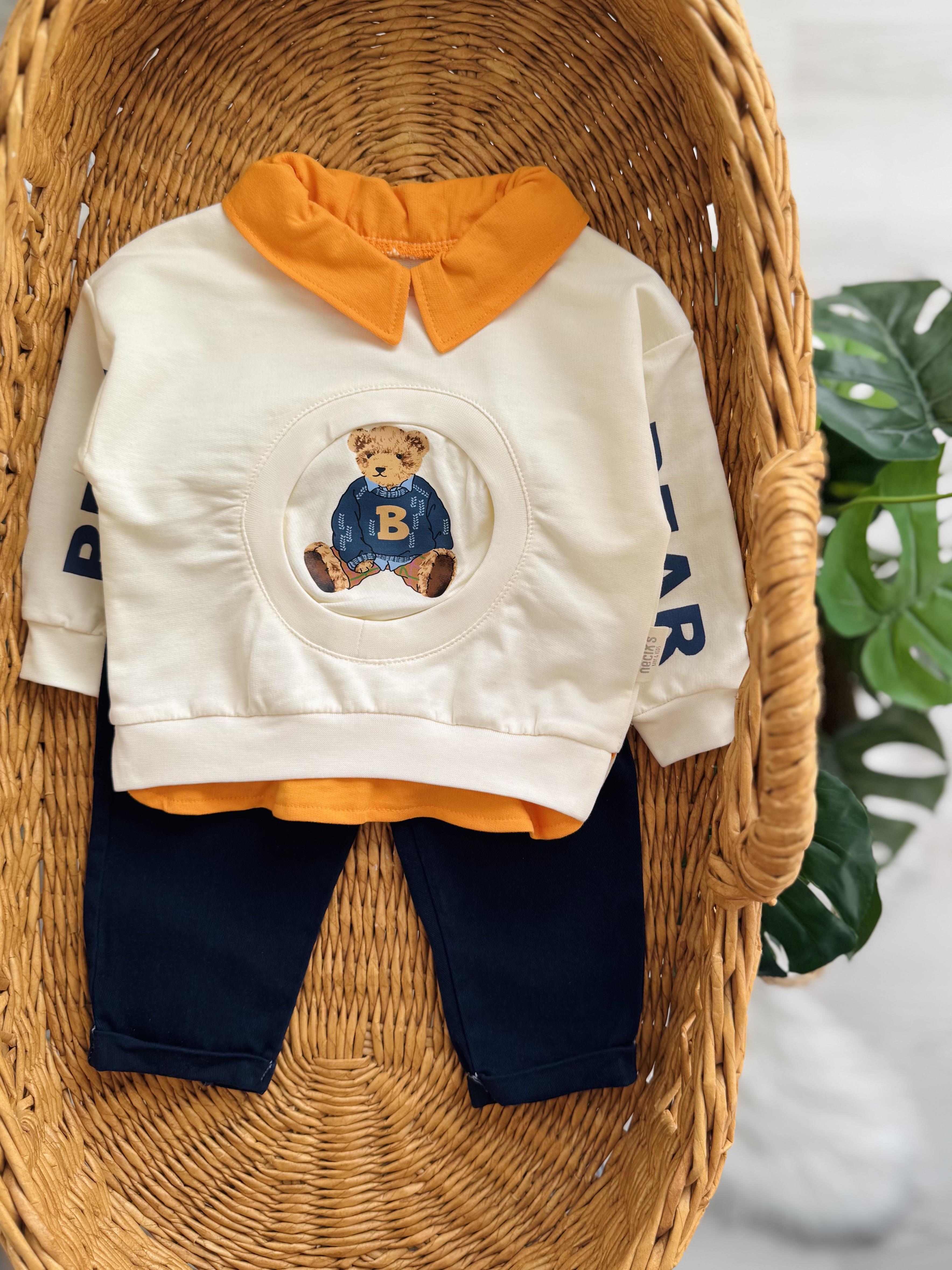 Bear Yakalı Pantolonlu 2li Takım