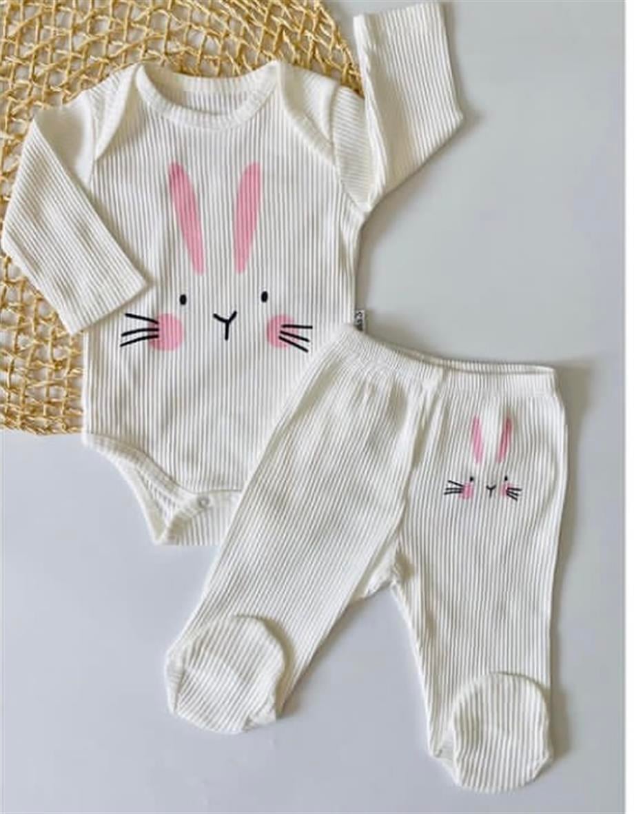 Beyaz Bunny Patikli Takım 