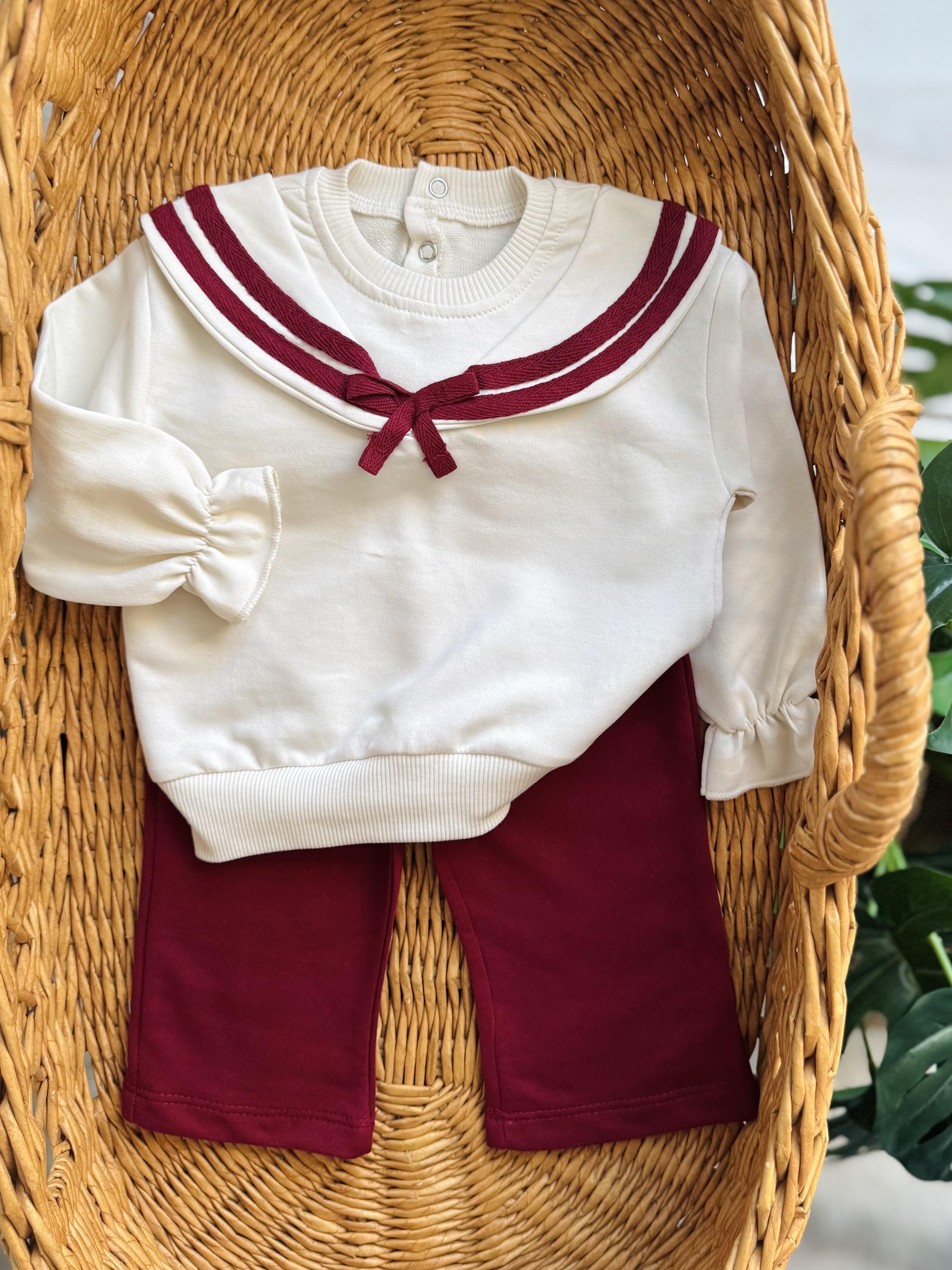 Bordo Marine Baby Alt Üst Takım