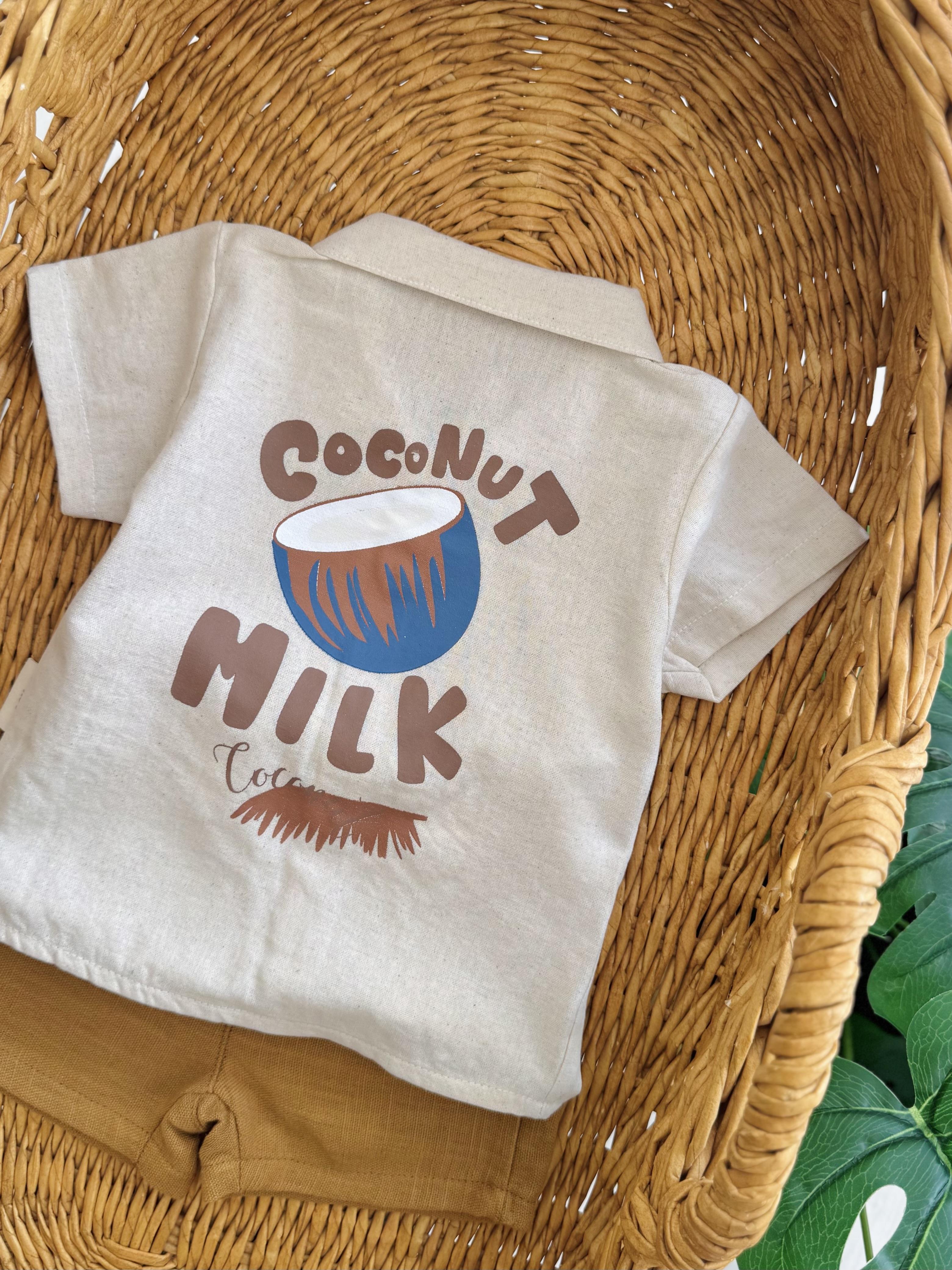Coconut Sırt Baskılı Keten Takım