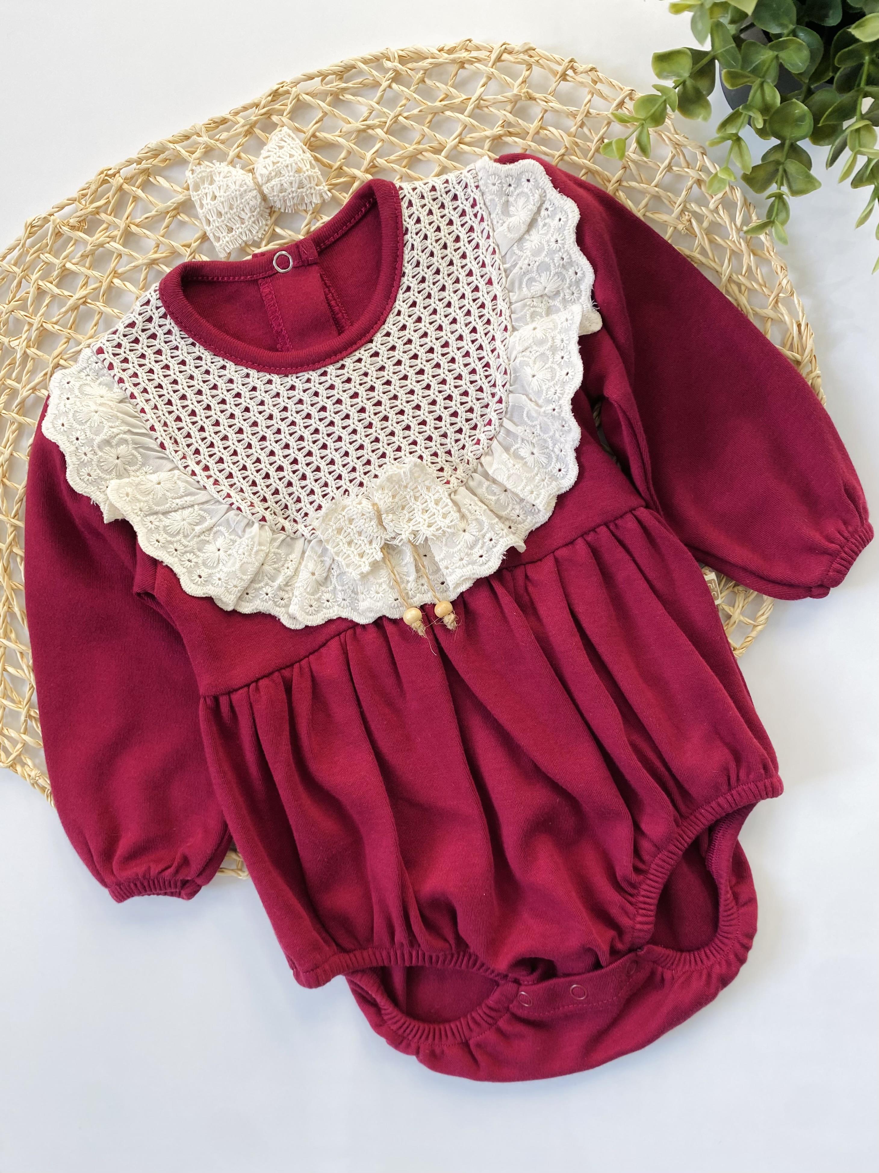 Dantelli Mürdüm Romper 