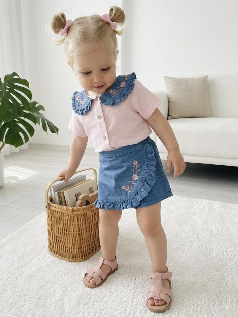 Frilly Garden Şort Etekli Takım