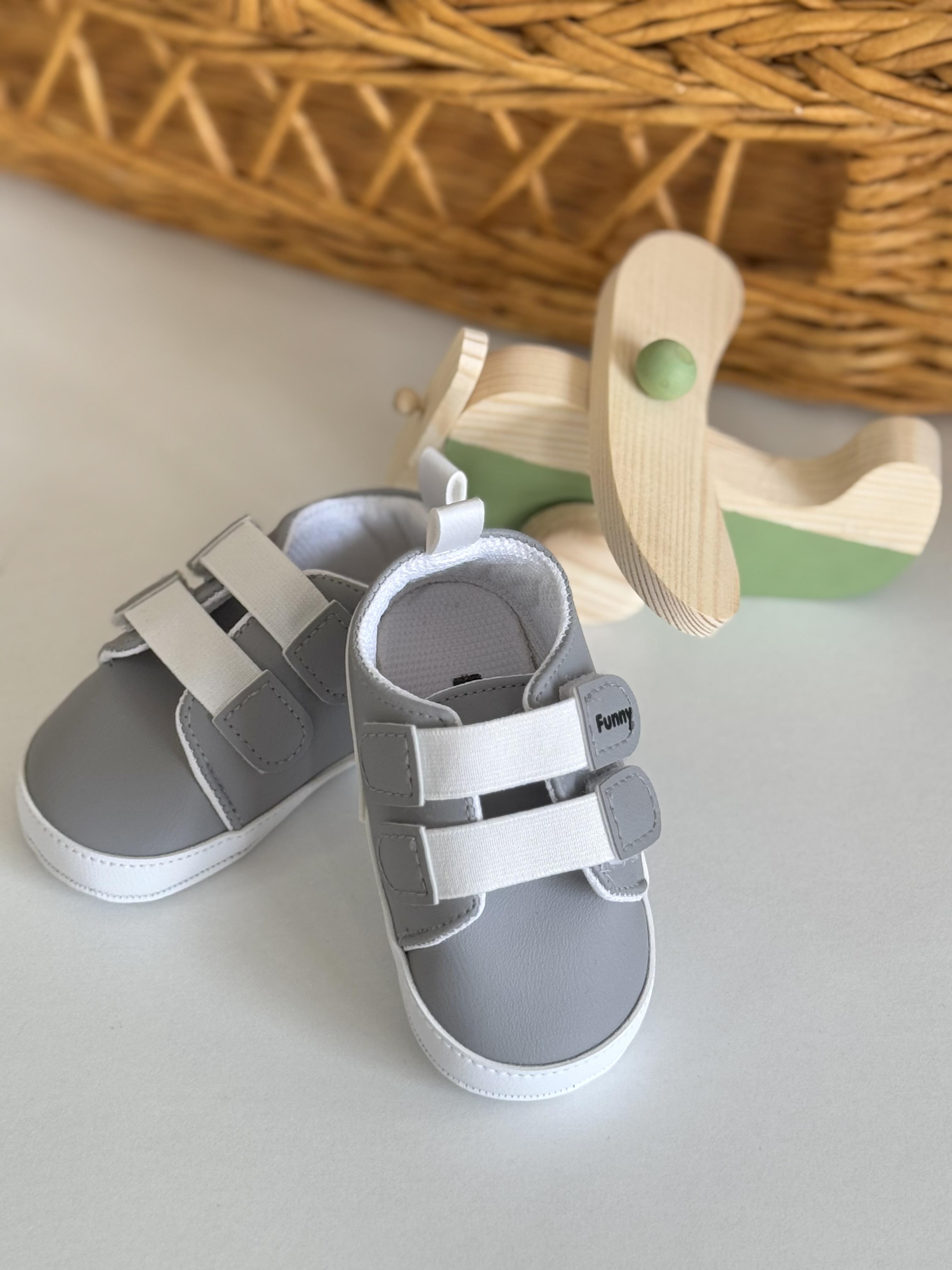 Gri Funny Baby Cırtlı Spor Ayakkabı