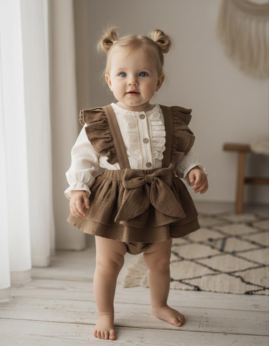 Juliette Gömleği Nakış Detaylı Müslin Romper Set