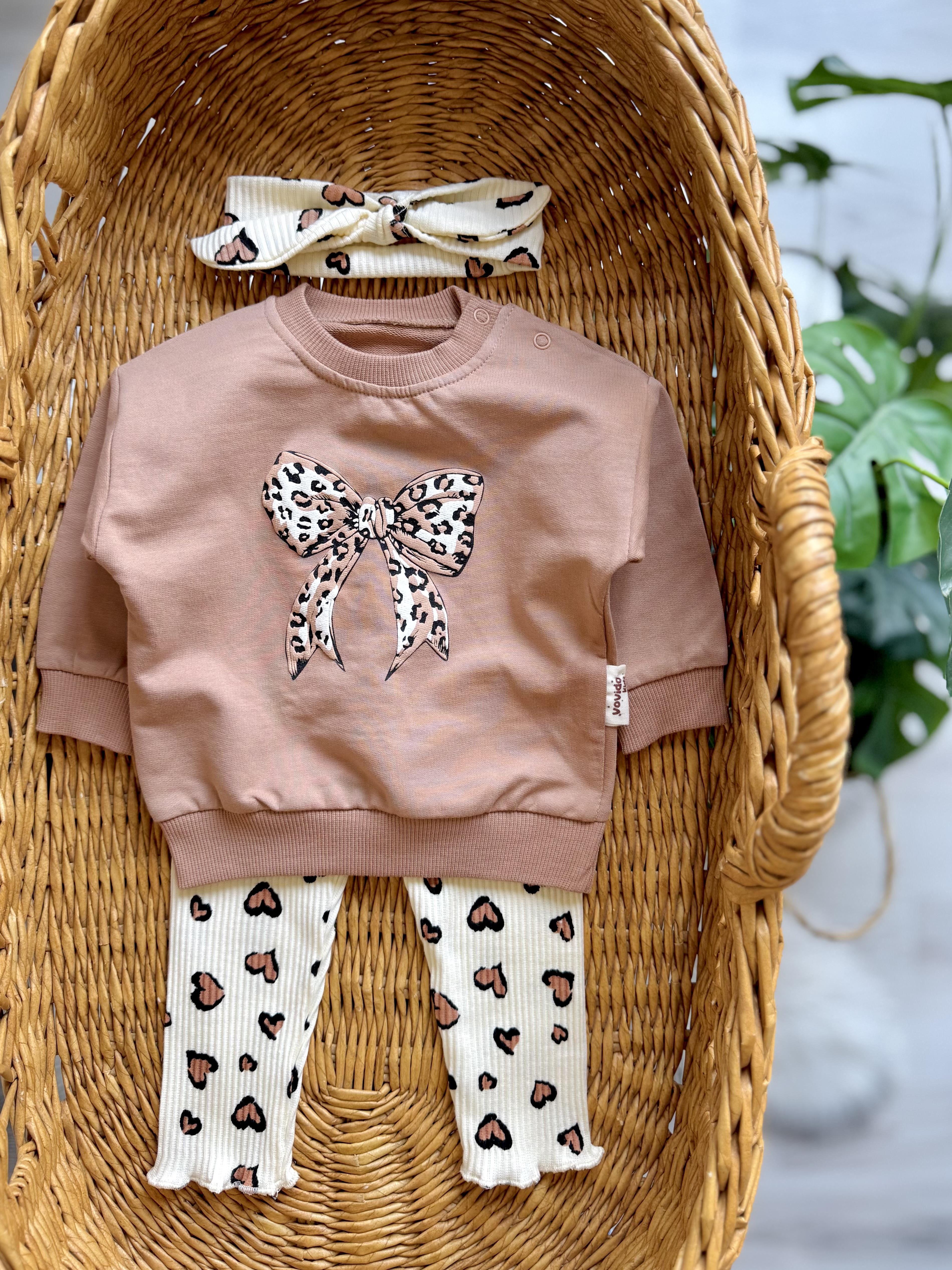 Leopar Desenli Bandanalı 3lü Mevsimlik Takım 