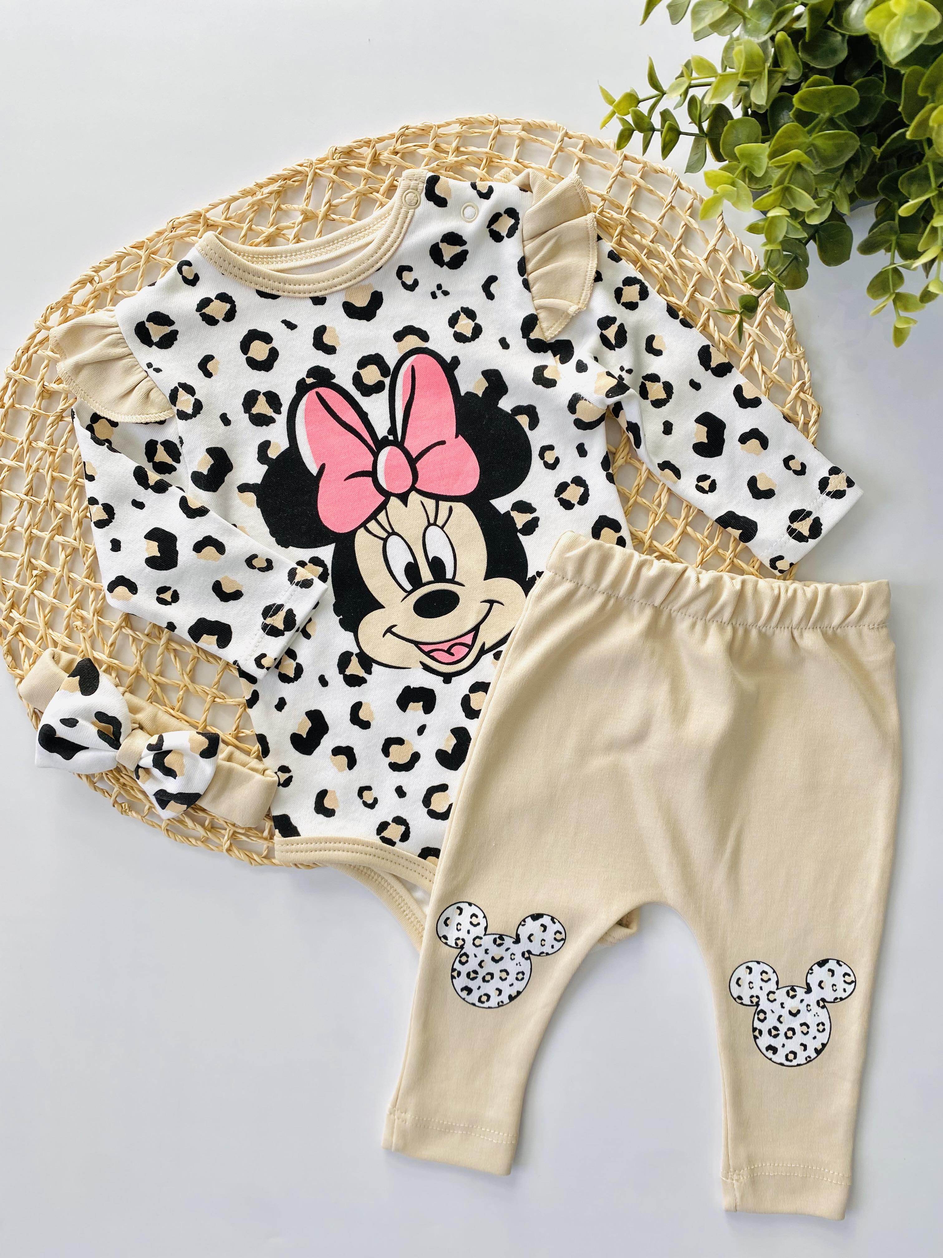 Leopar Minnie Bandanalı Alt Üst Takım 