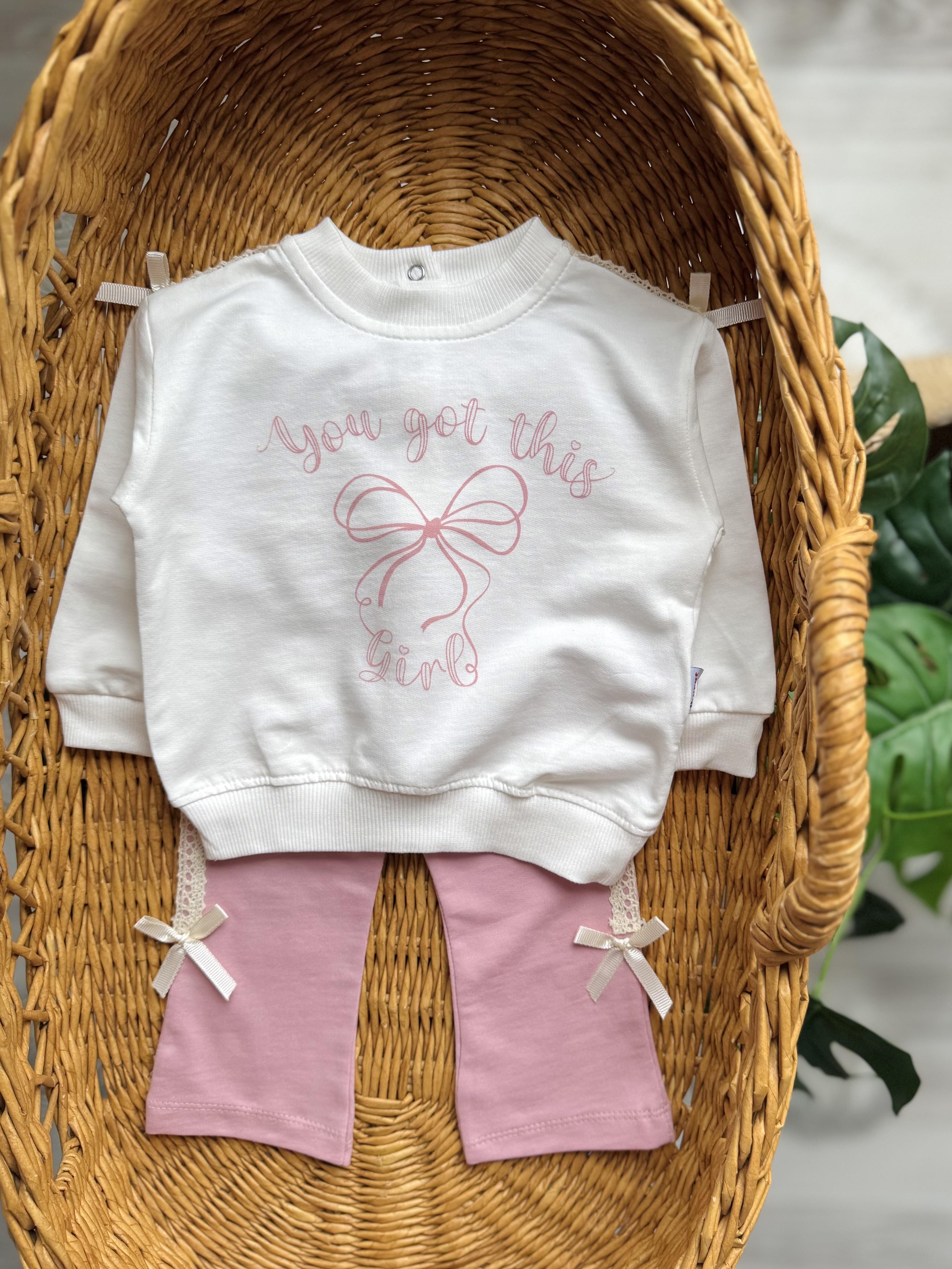 Pembe Lottie Fiyonk Detayli Takım