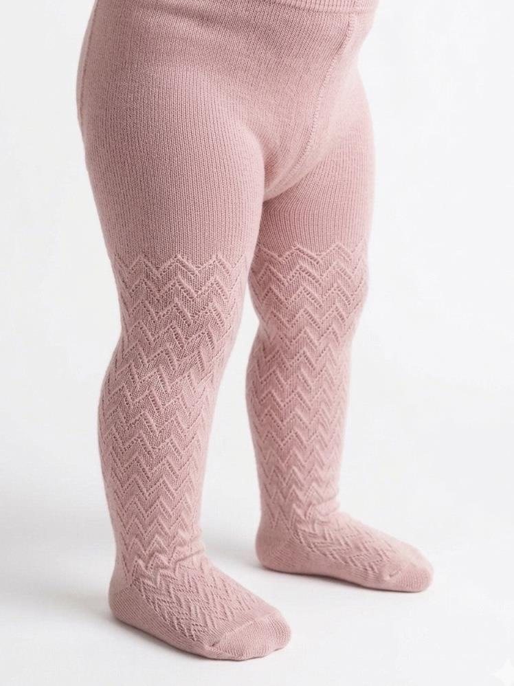 Pembe Zigzak Desenli Külotlu Çorap 