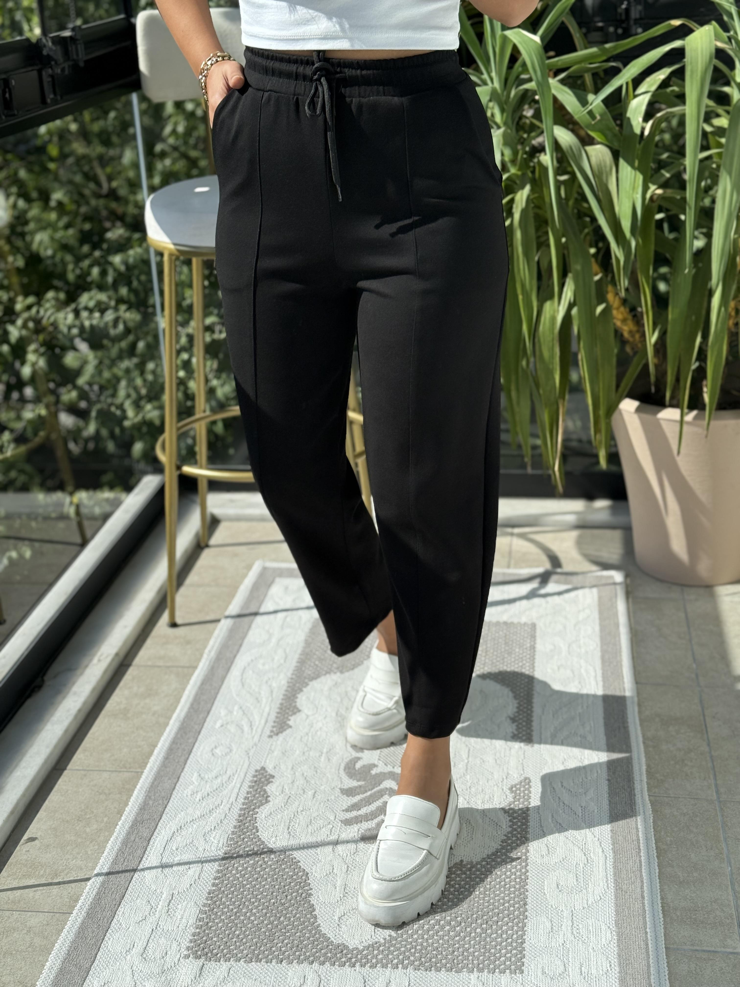 Modal Önü Dikişli Pantolon Siyah