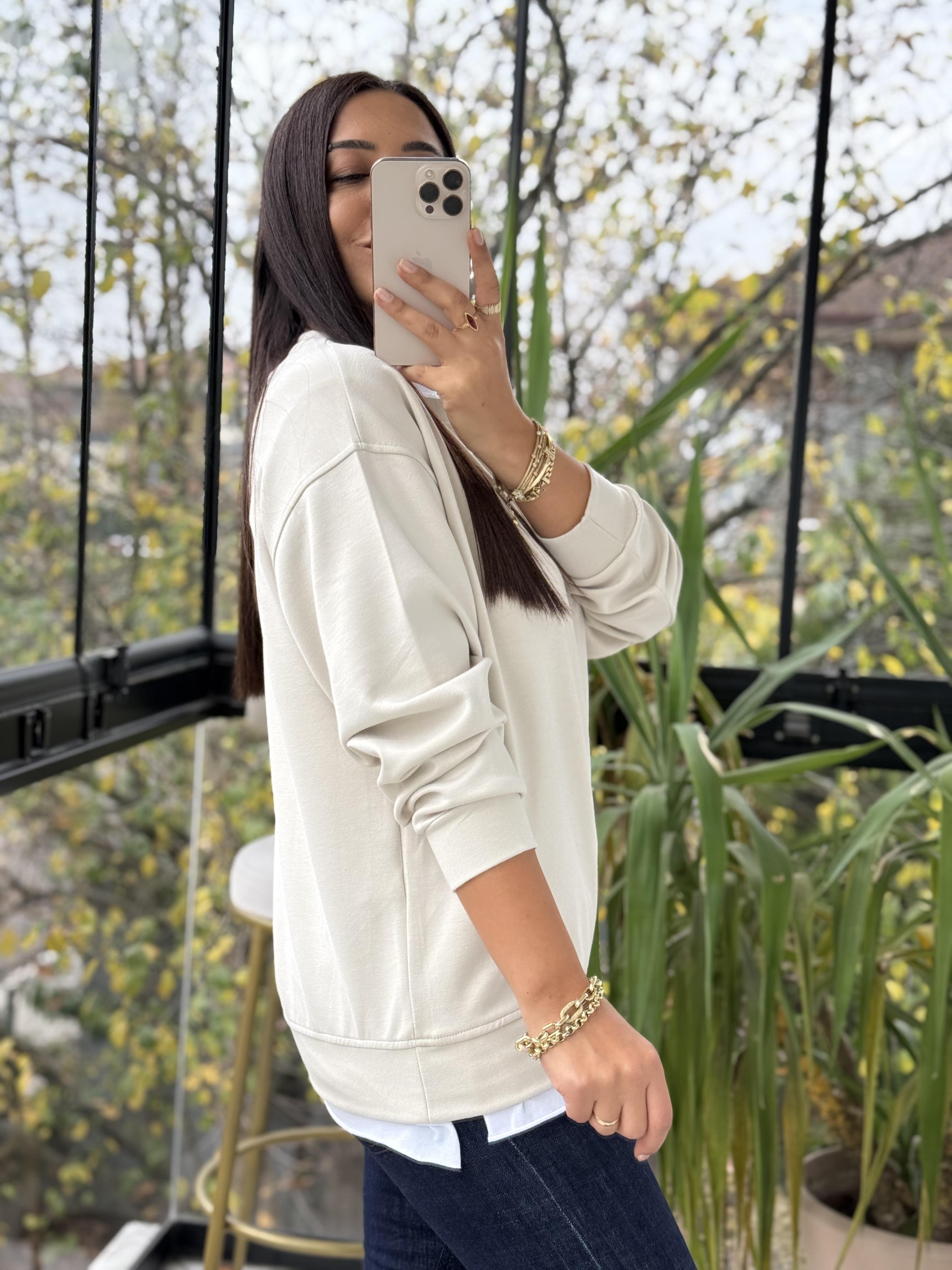 Oysh Basic Sweatshirt Bej