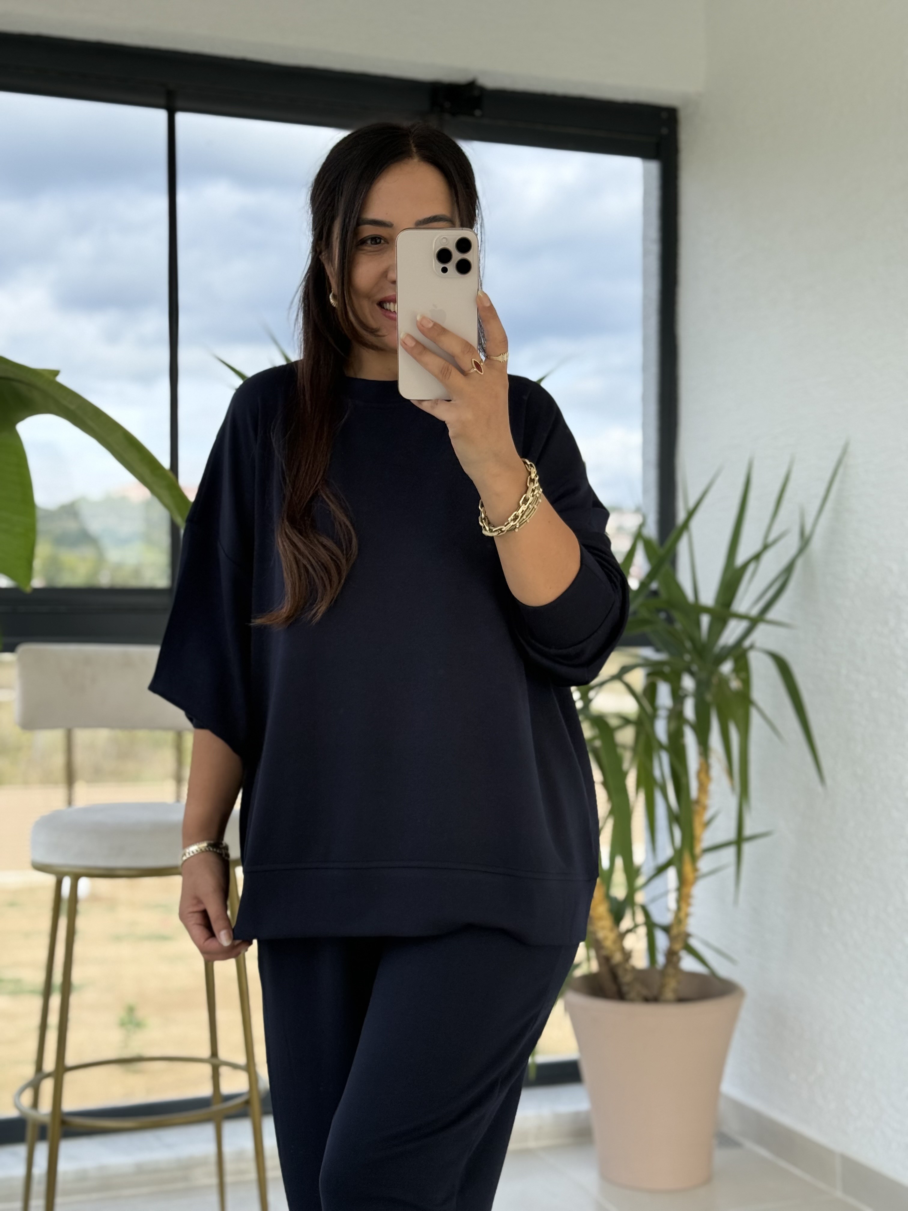 Basic Sweatli Modal Takım Lacivert