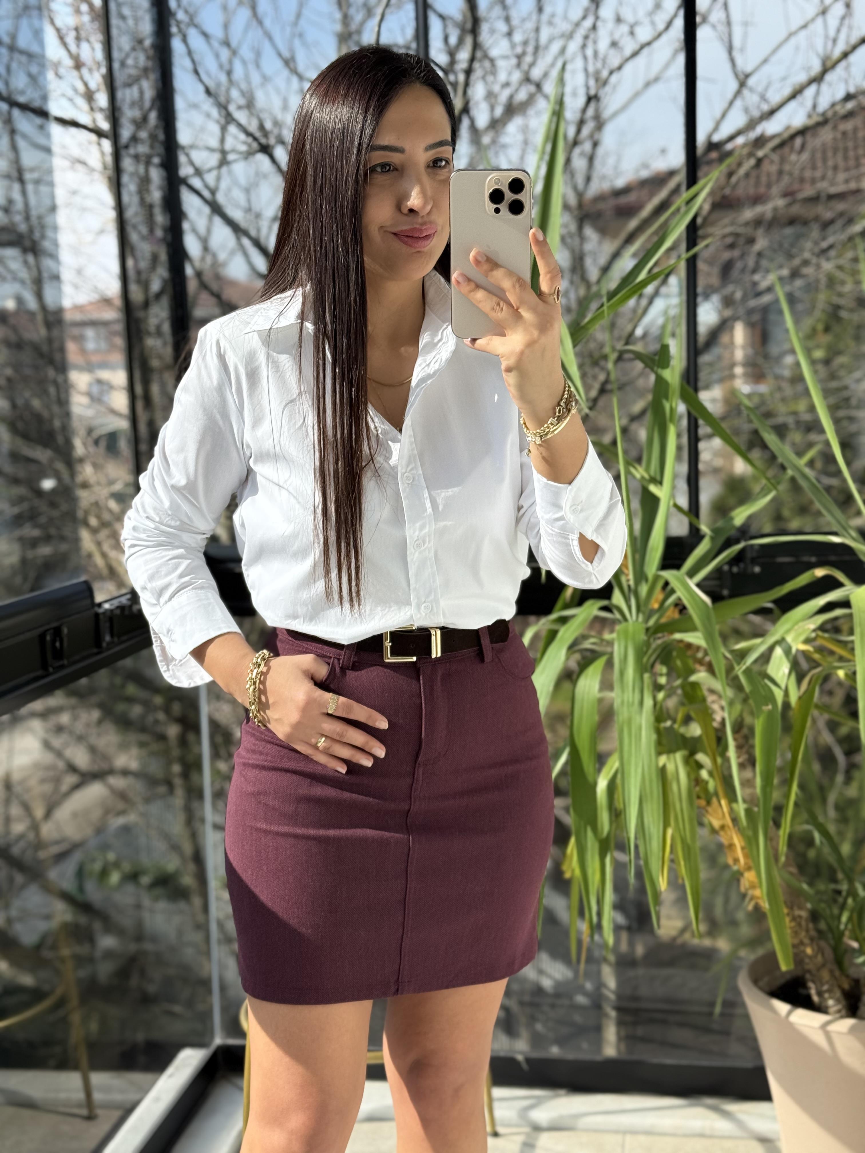 Vatkalı Poplin Gömlek Beyaz