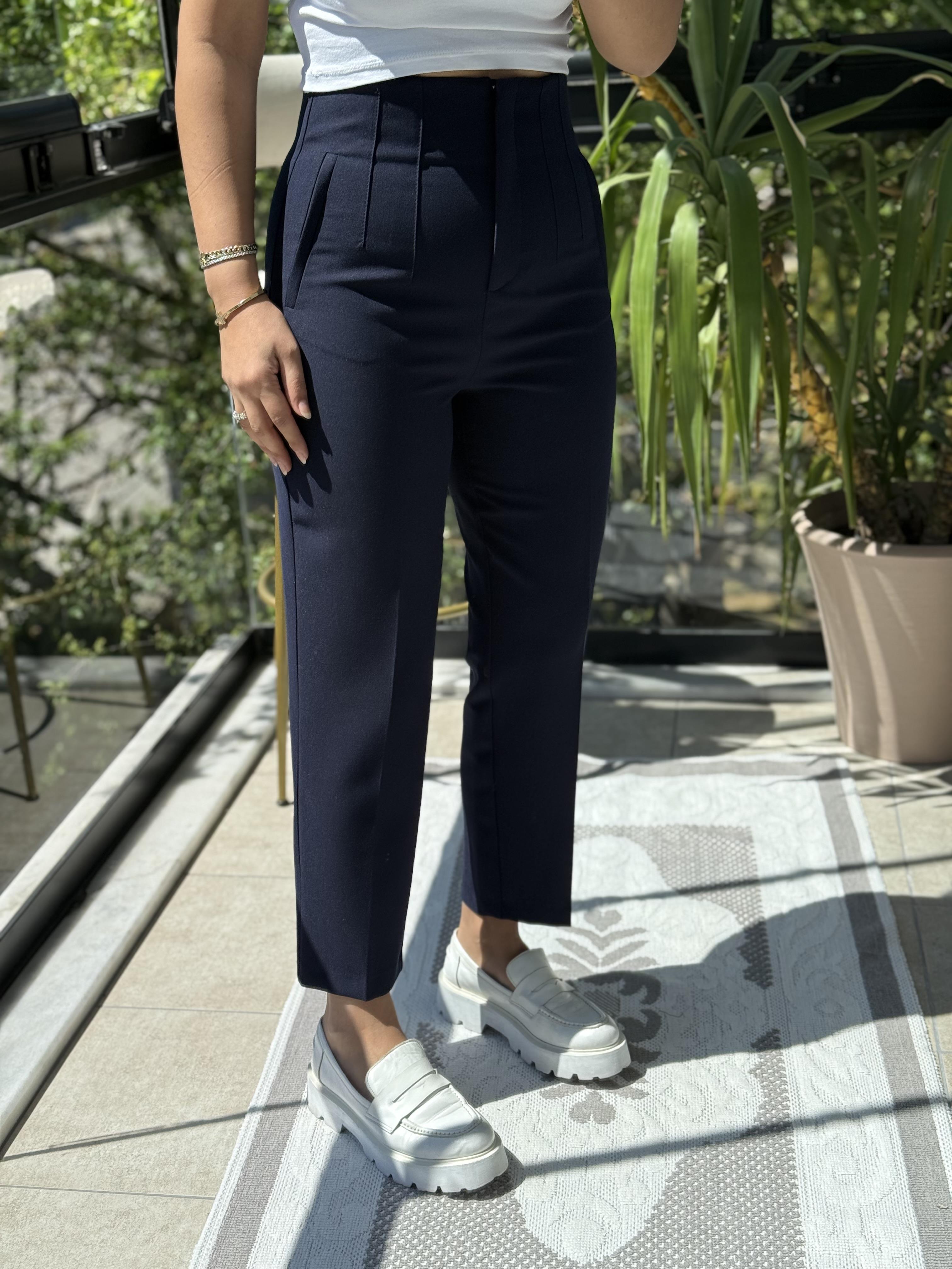 Düğmesiz Zra Model Kumaş Pantolon Lacivert