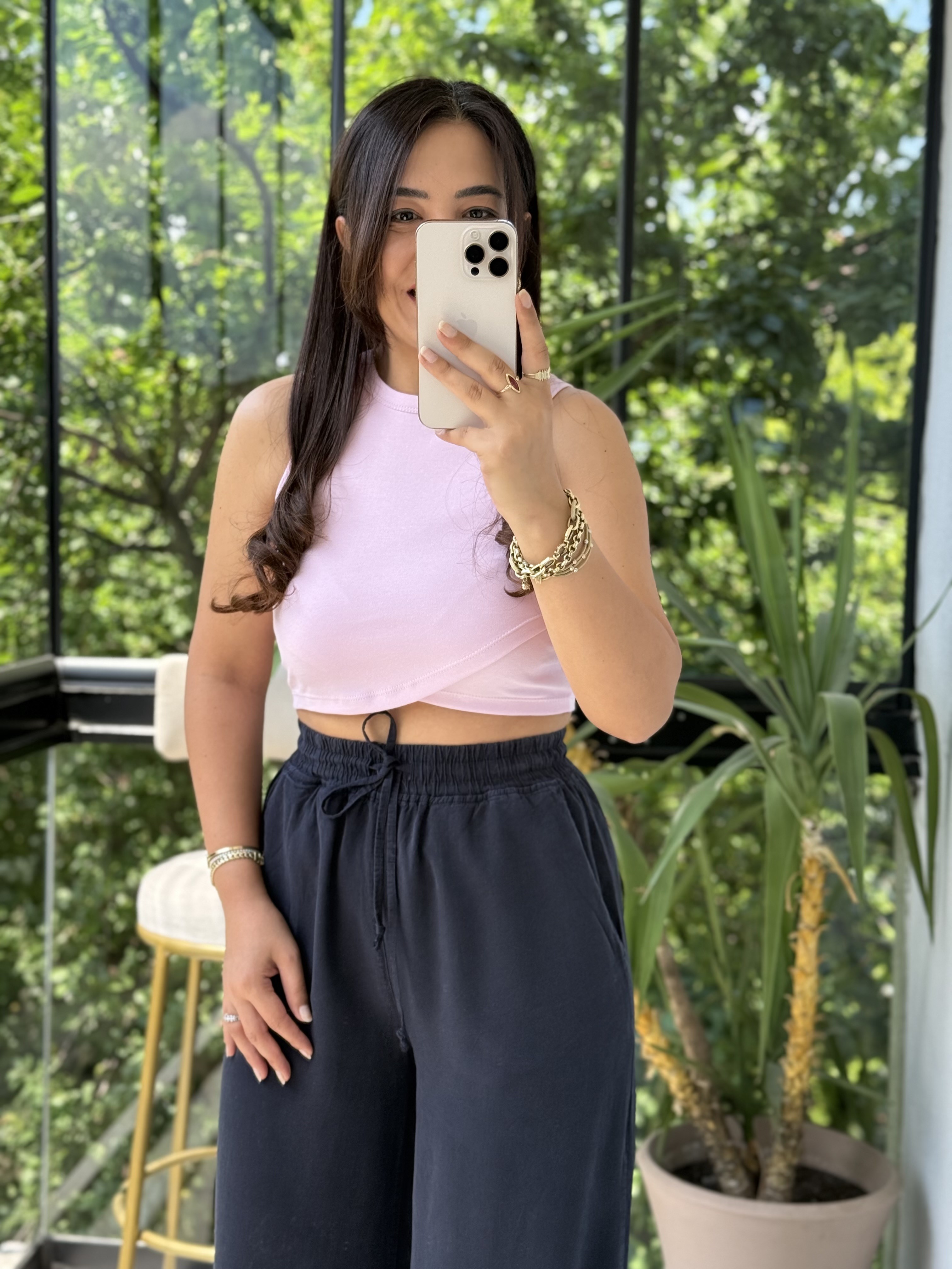 Bymn Crop Atlet Pembe