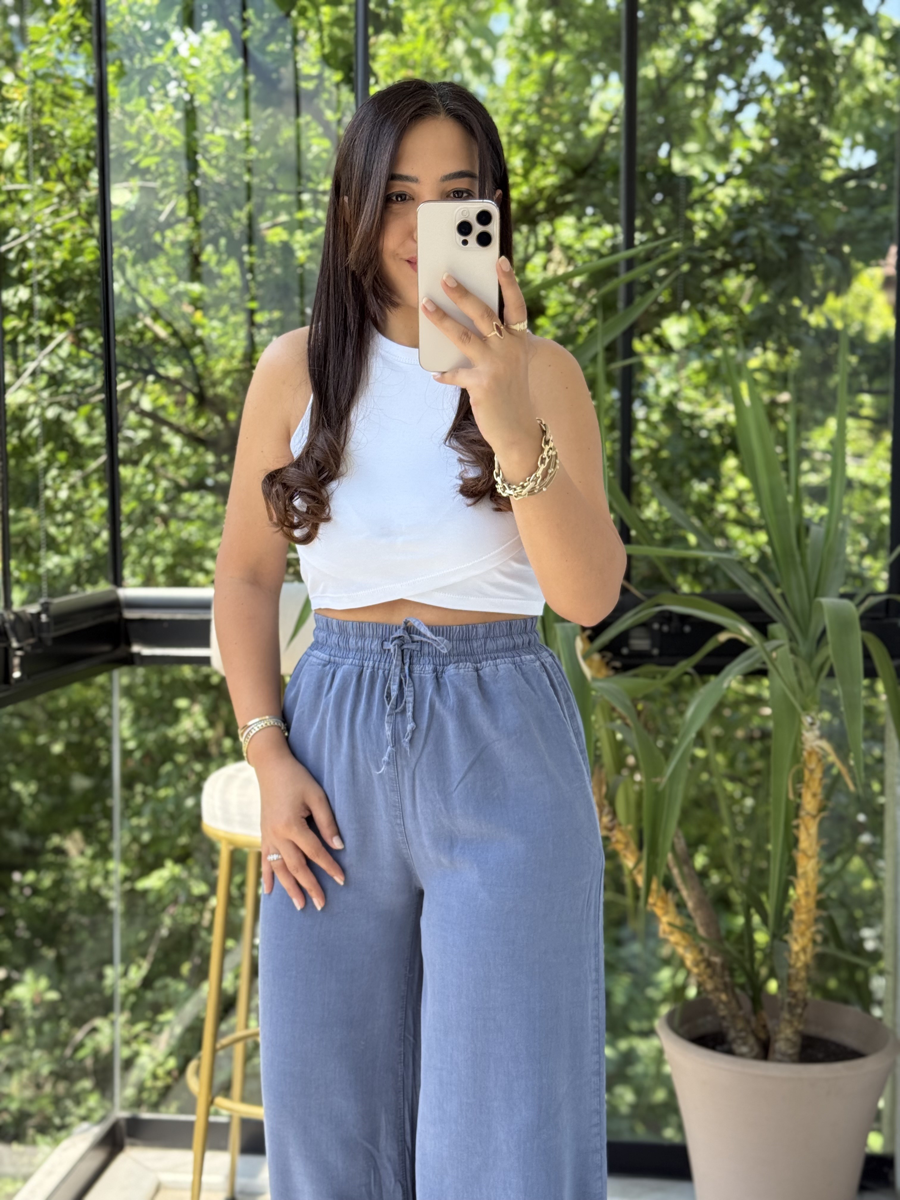 Bymn Crop Atlet Beyaz