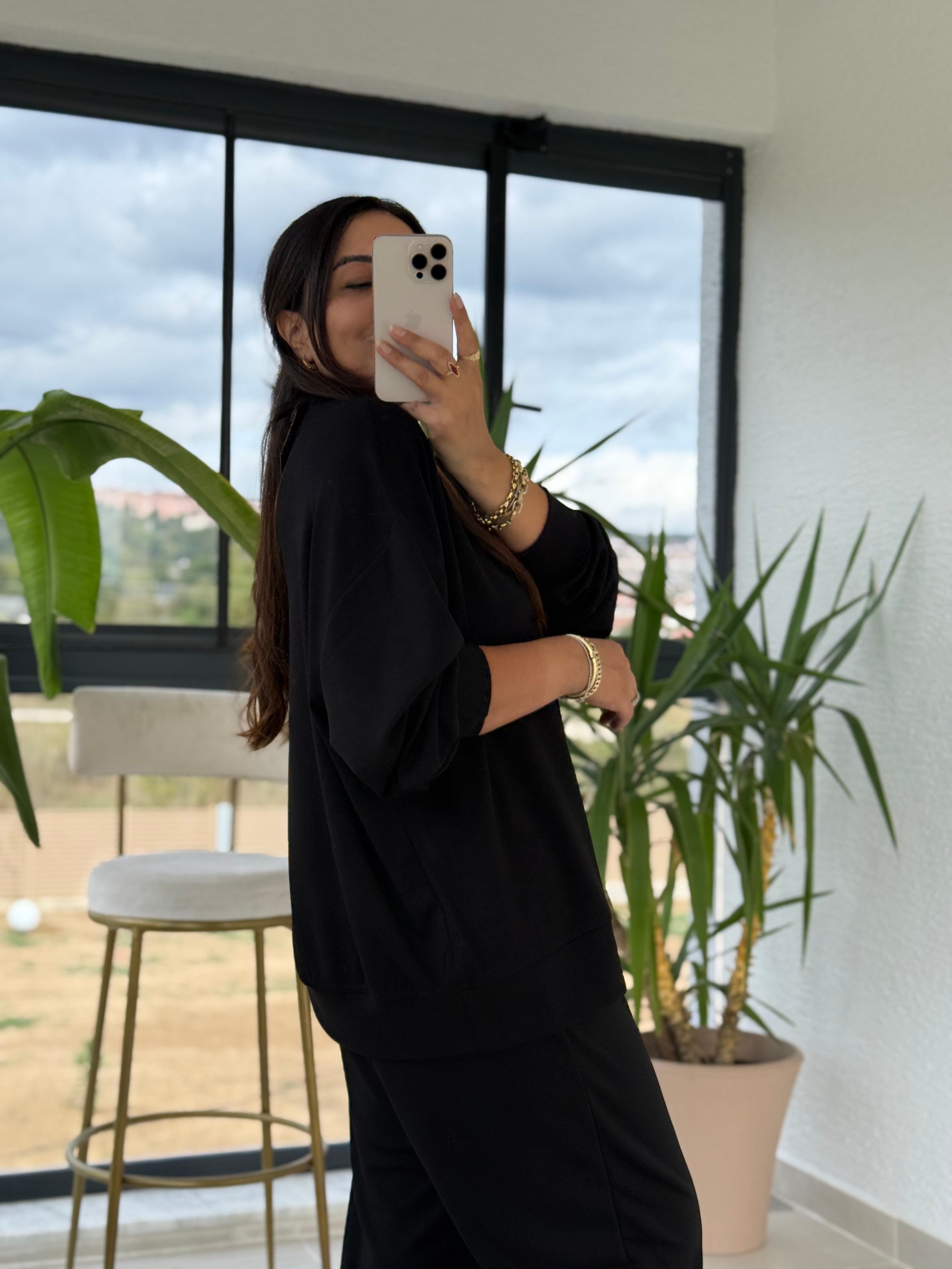 Basic Sweatli Modal Takım Siyah