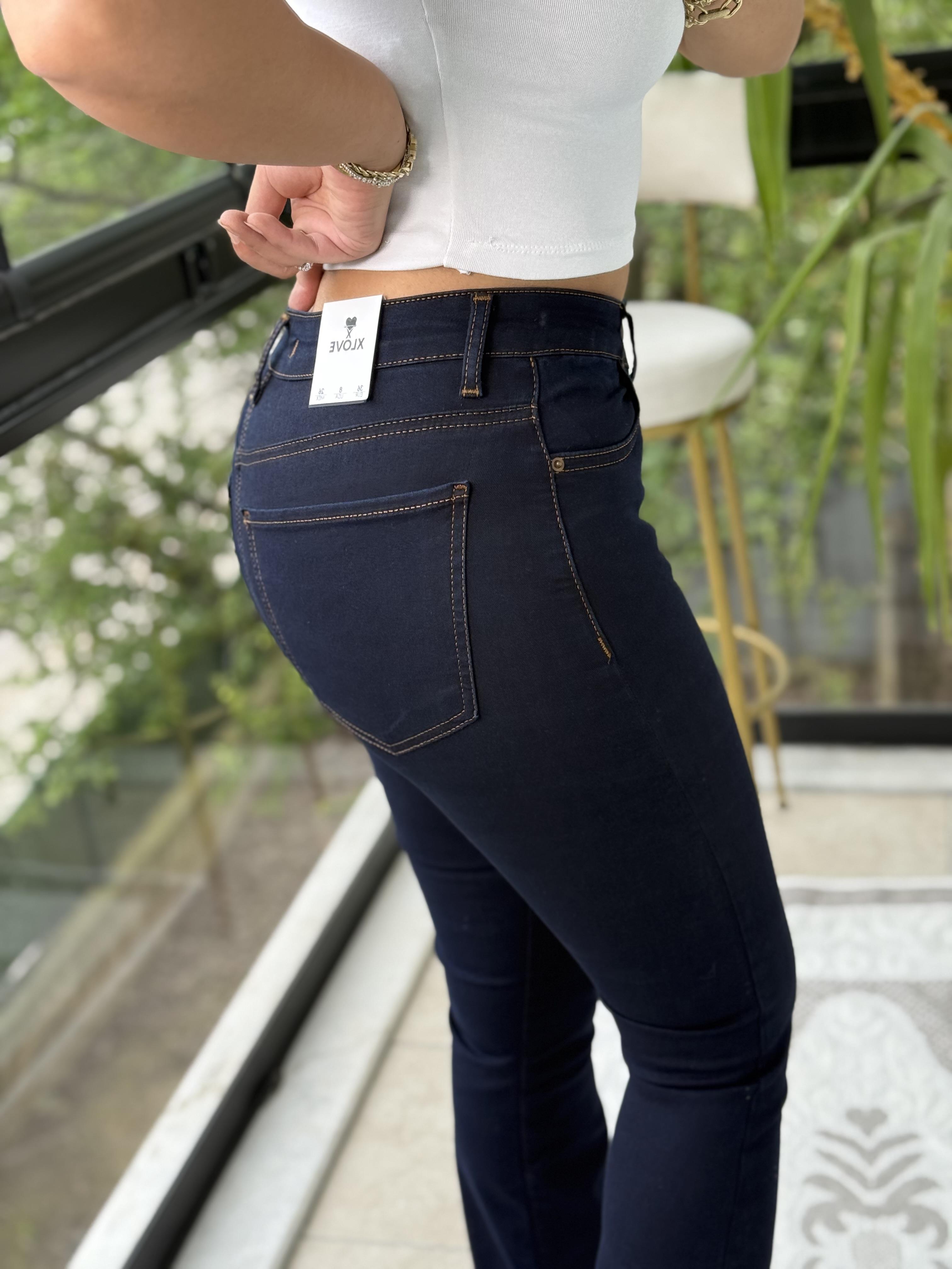 İspanyol Paça Jean Koyu Lacivert