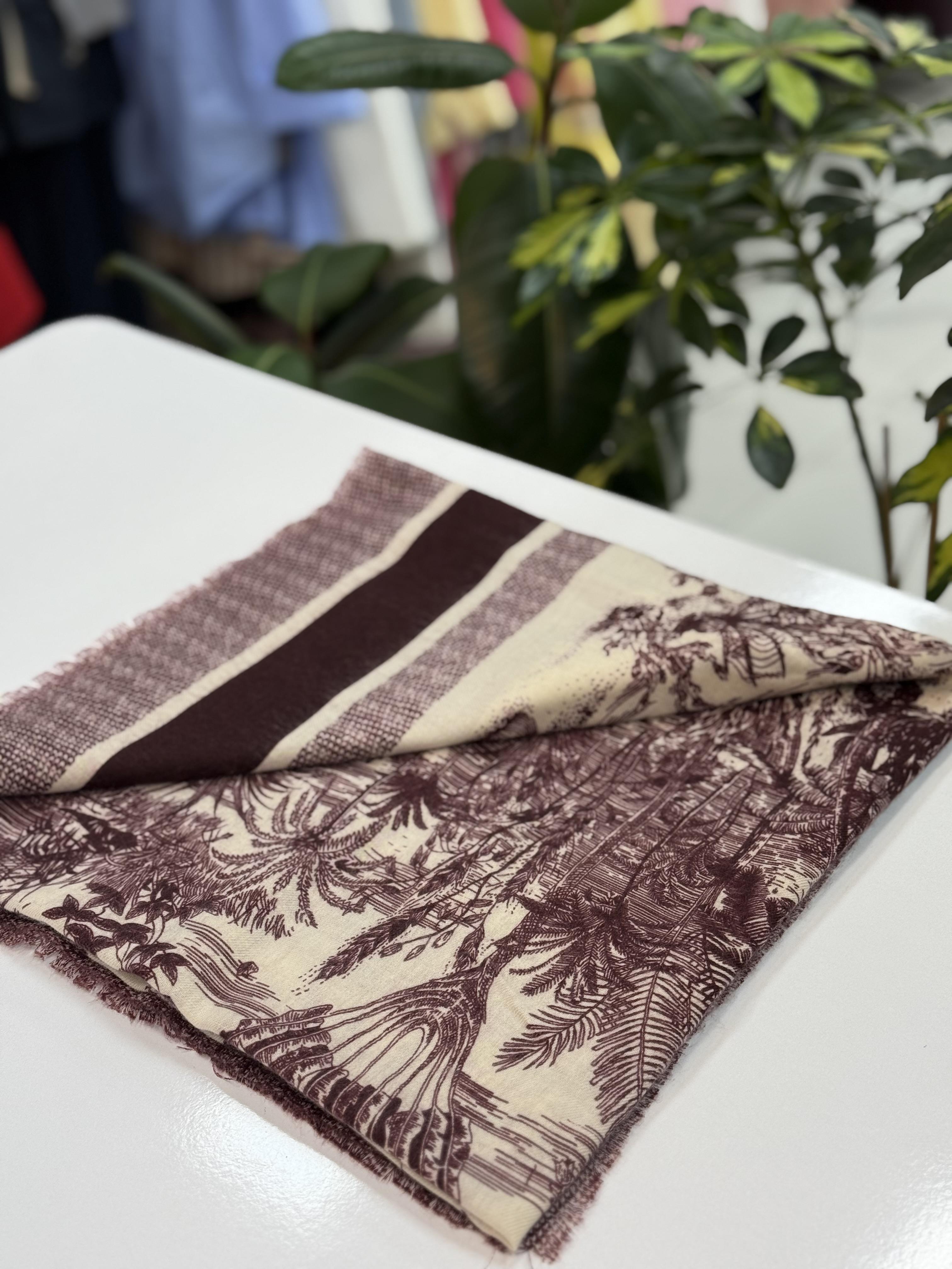 İthal Kaşmir Şal D*or Mürdüm