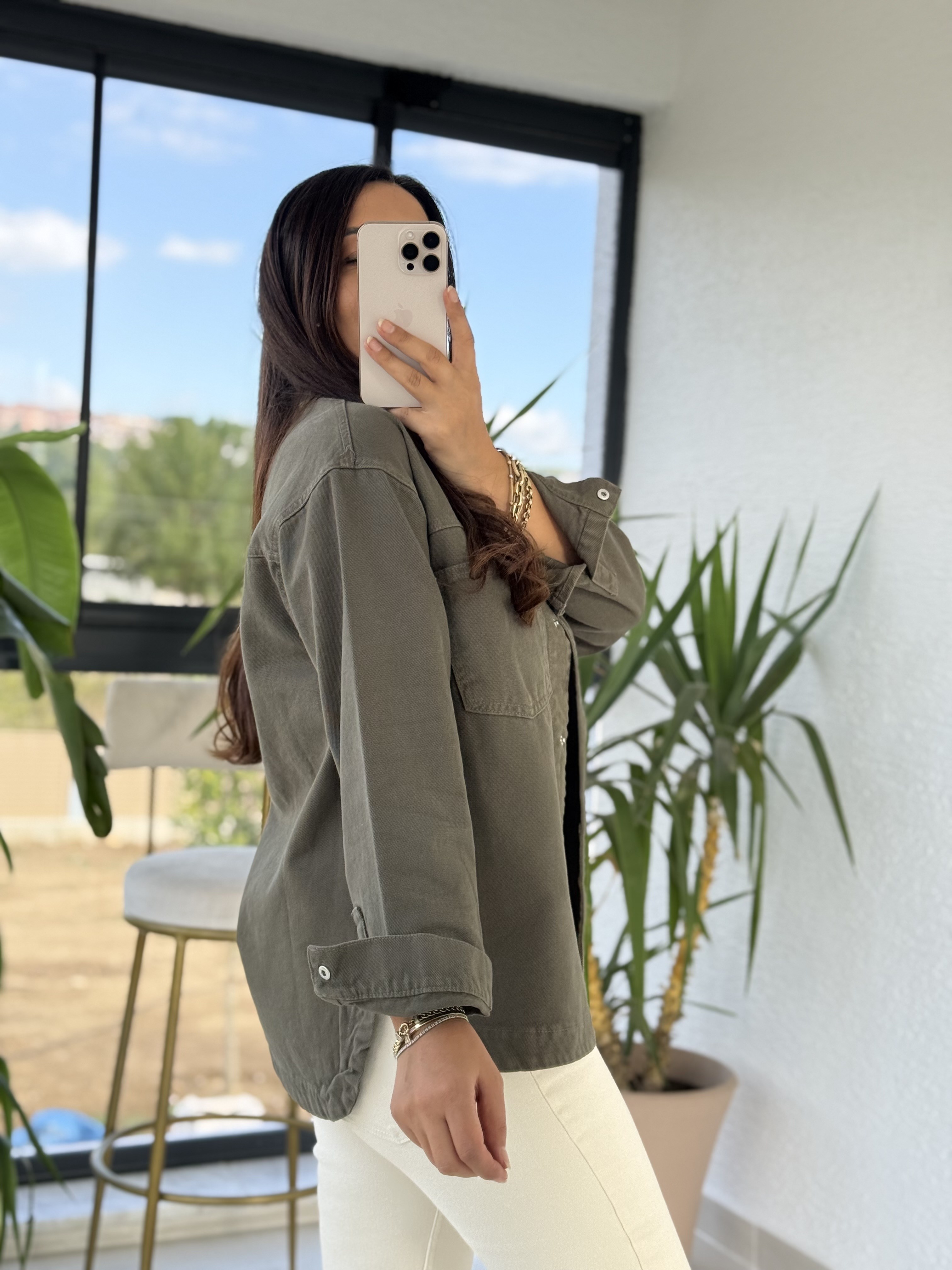 Zra Model Gabardin Ceket Haki Yeşil
