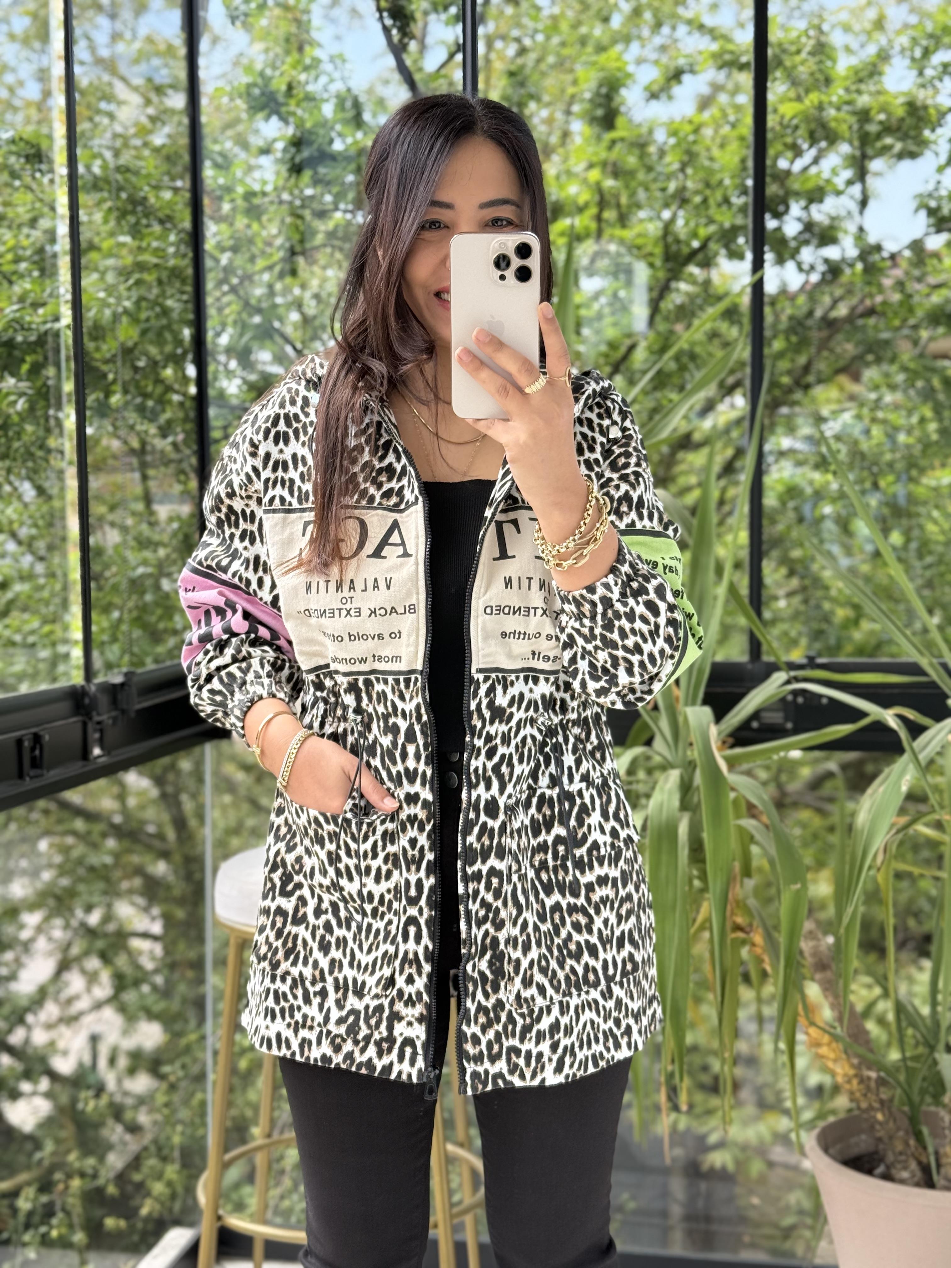 Nitage Leopar Ceket Bej