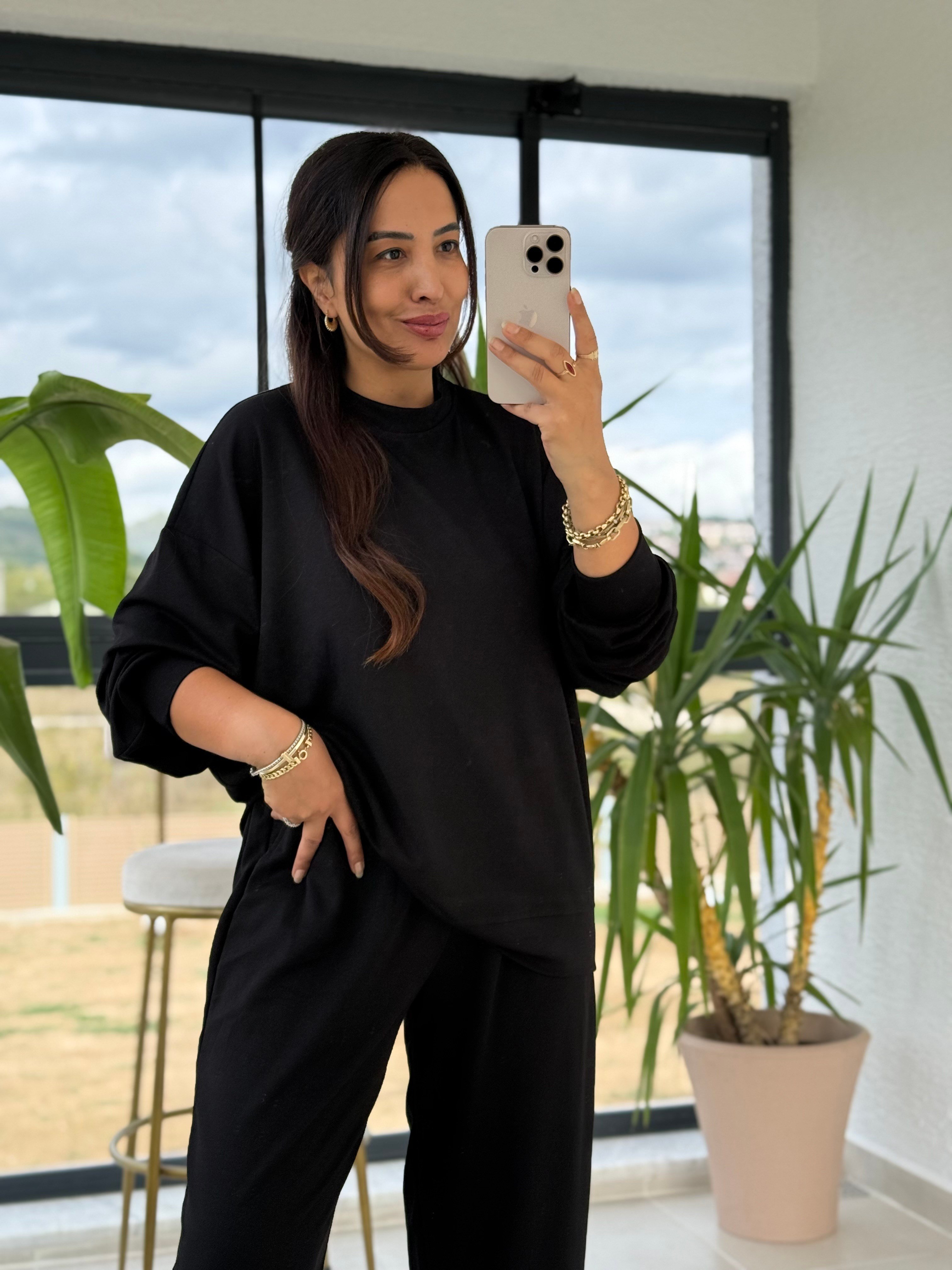 Basic Sweatli Modal Takım Siyah