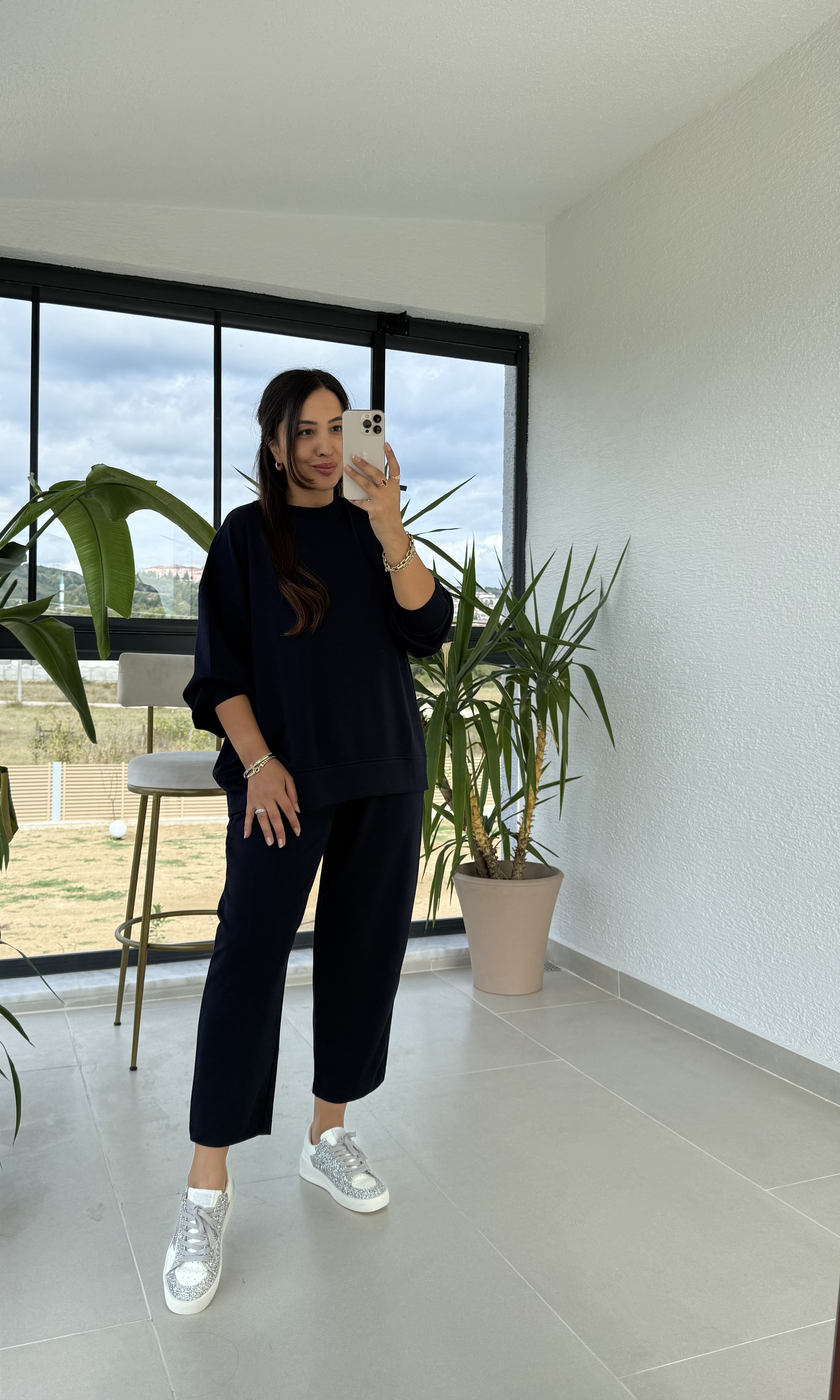 Basic Sweatli Modal Takım Lacivert