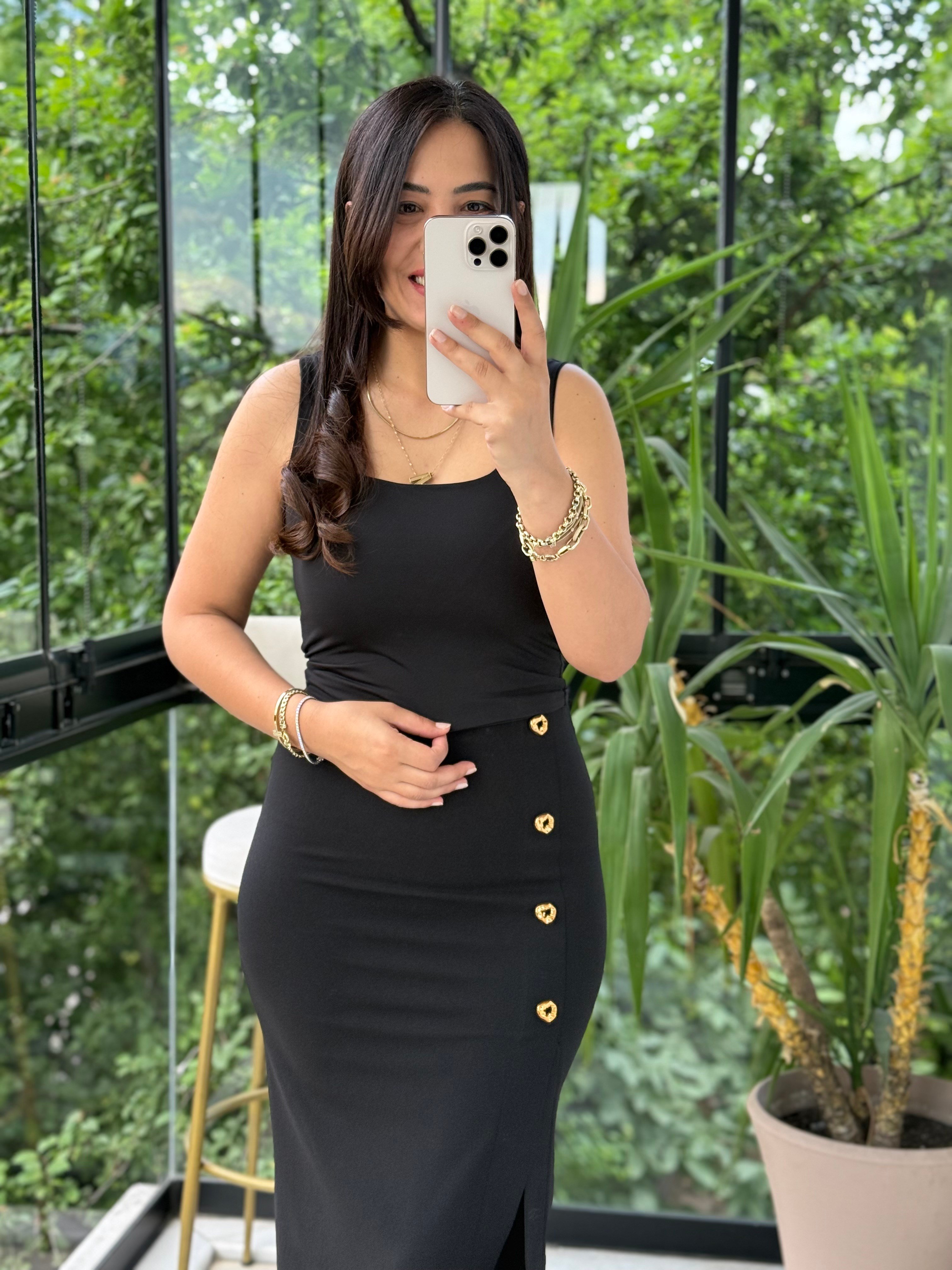 Kare Yaka Crop Atlet Siyah