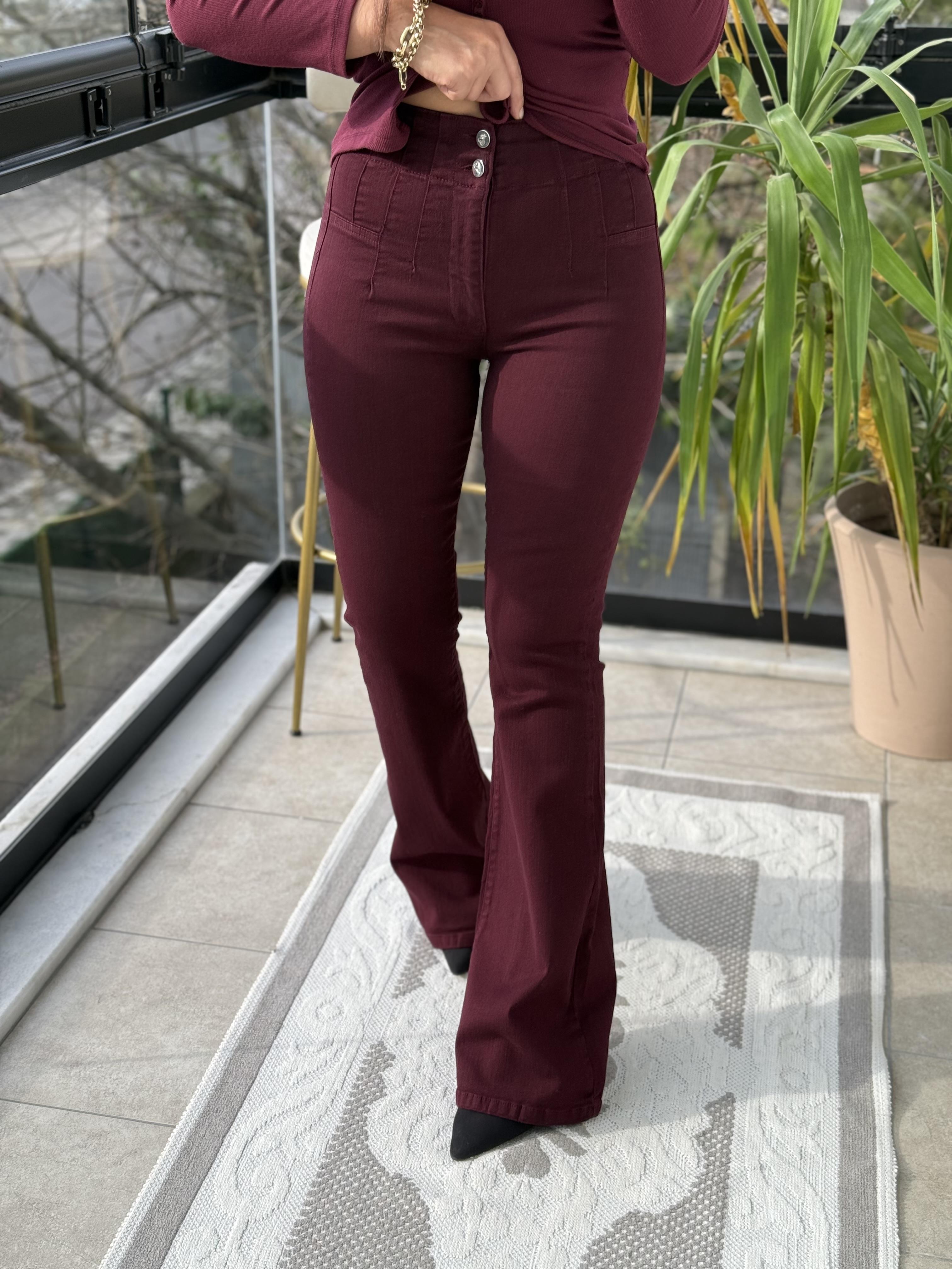 Dikişli Paça Pensli İspanyol Jean Bordo