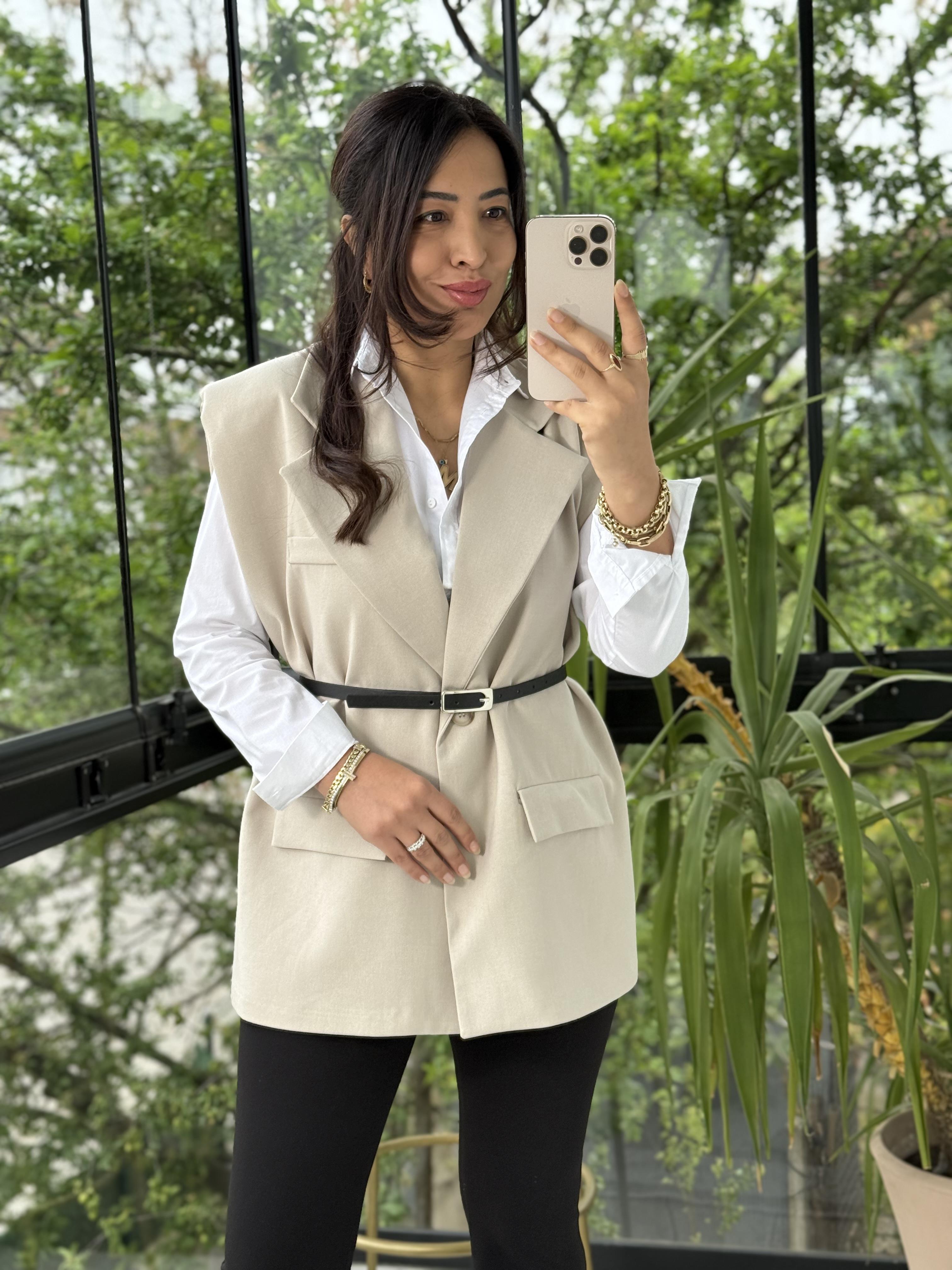 Vatkalı Kemerli Yelek Taş