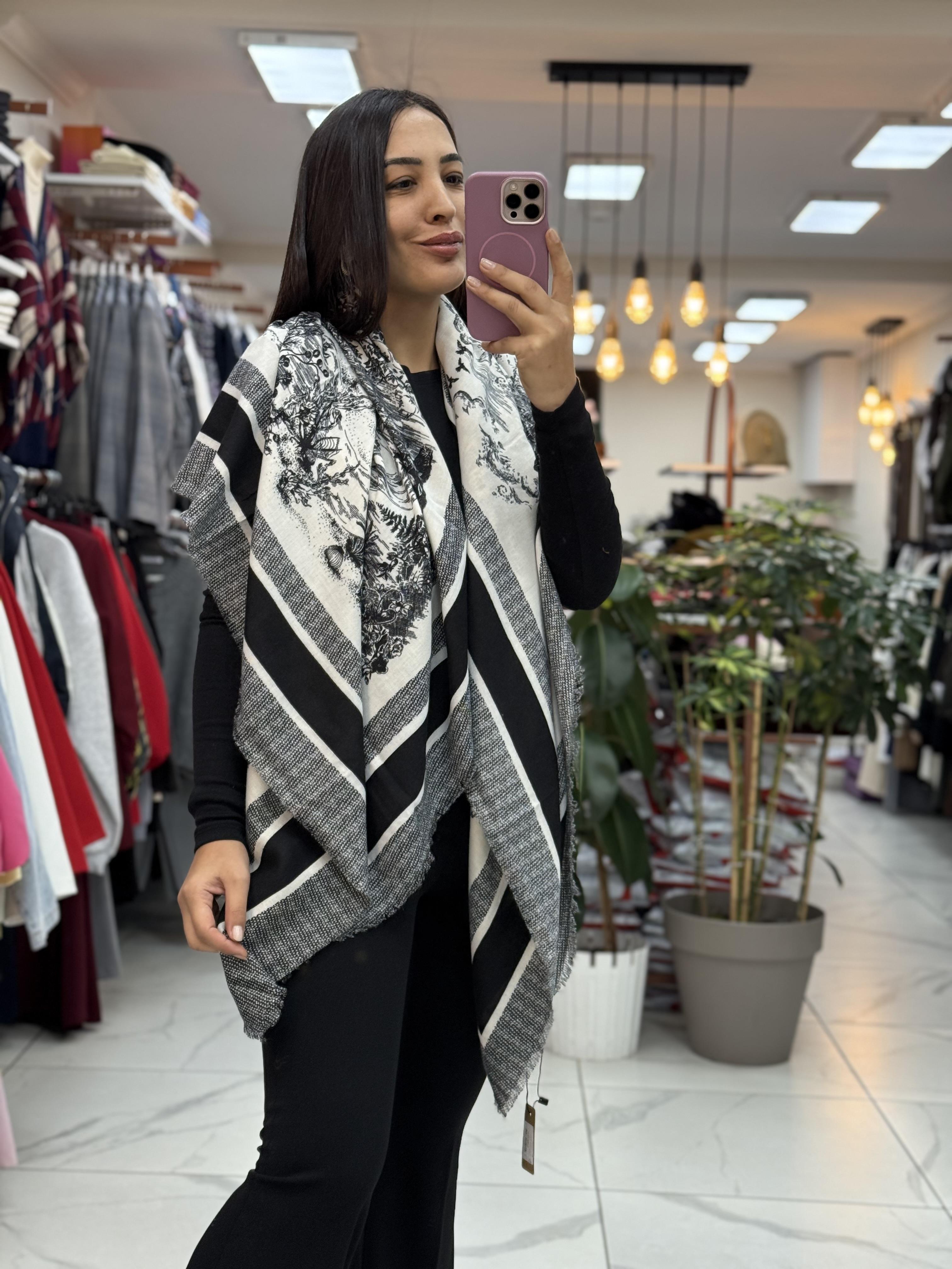 İthal Kaşmir Şal D*or Siyah