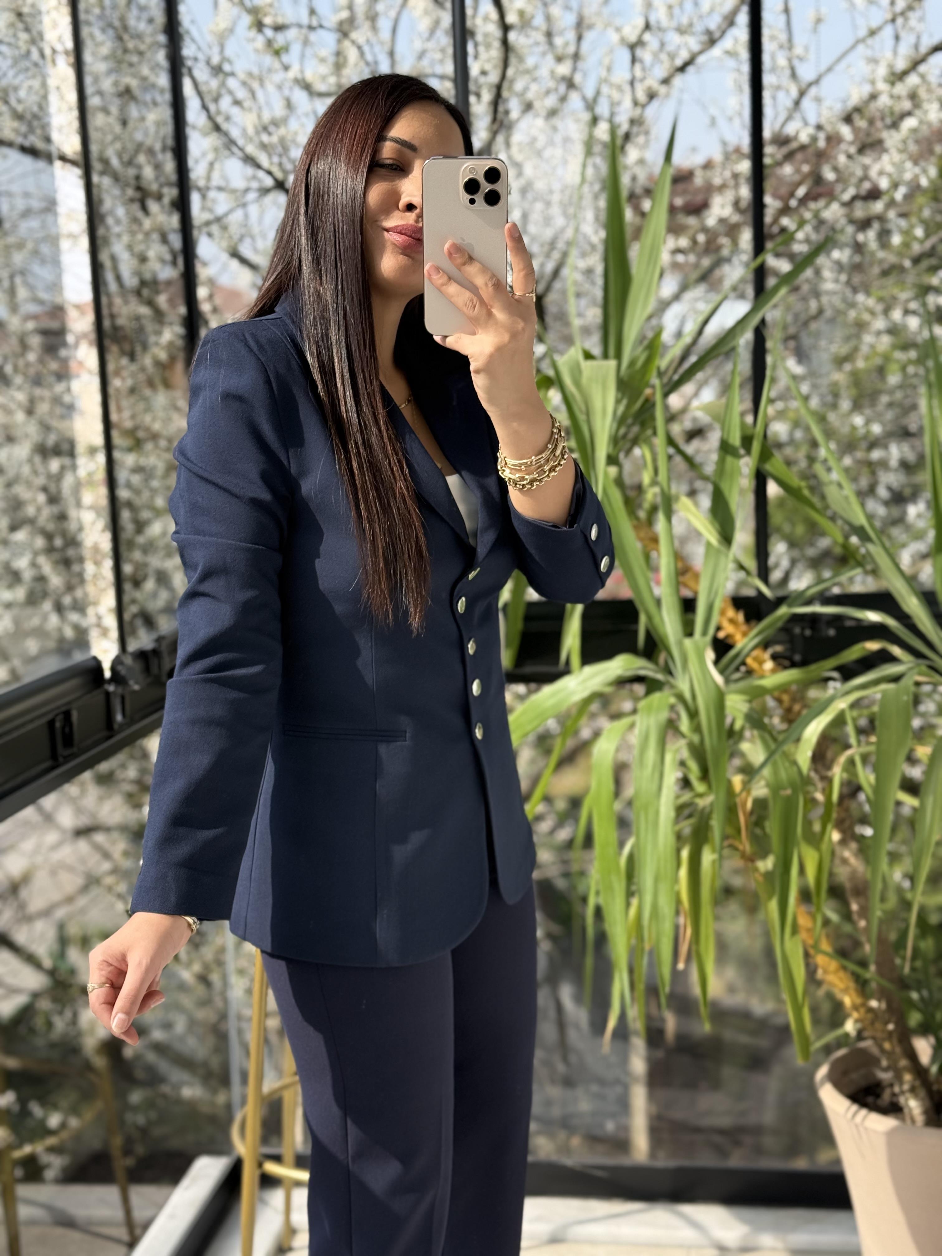 Beş Düğme Slimfit Blazer Ceket Lacivert