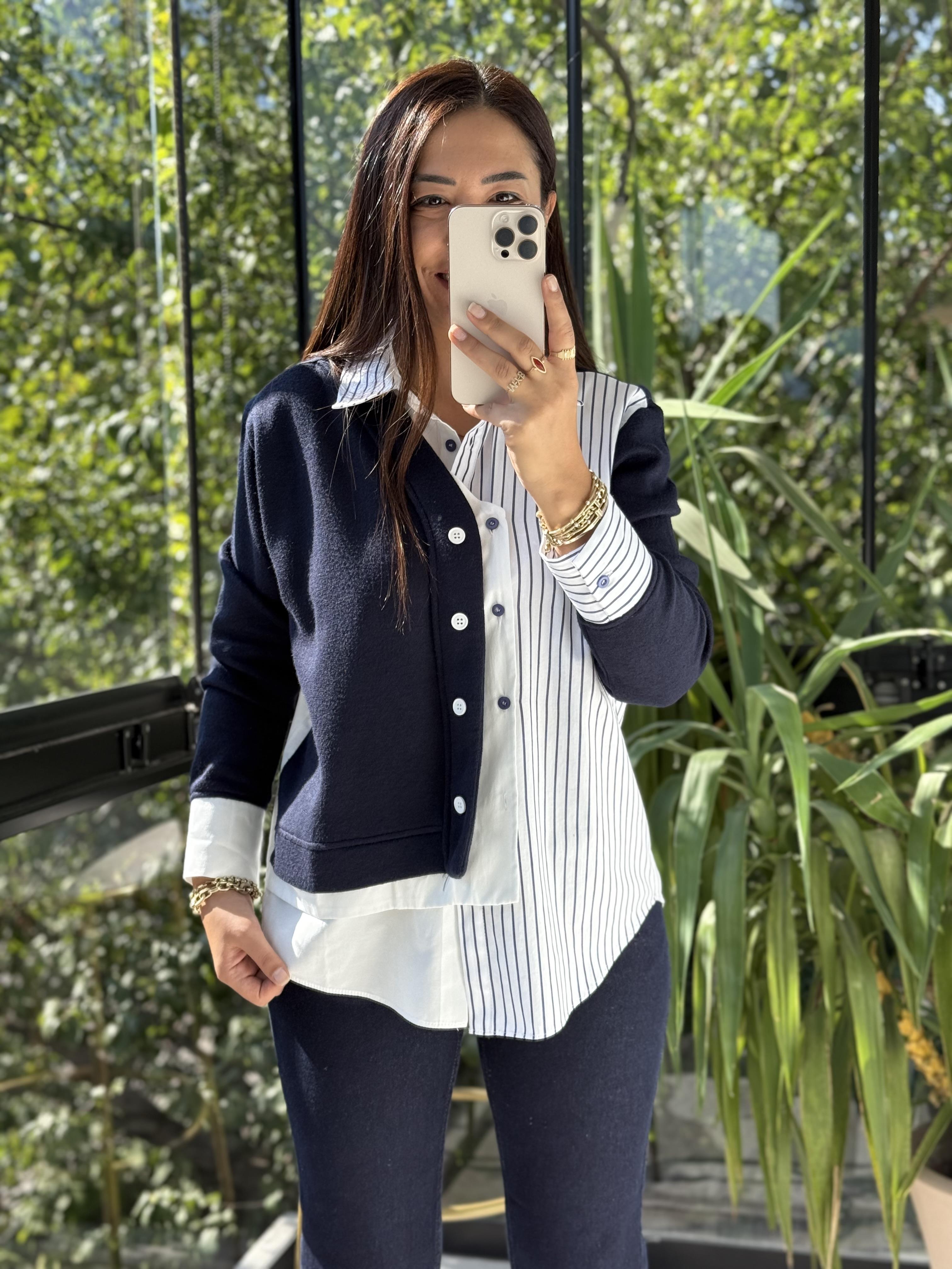 Parçalı Gömlek Lacivert