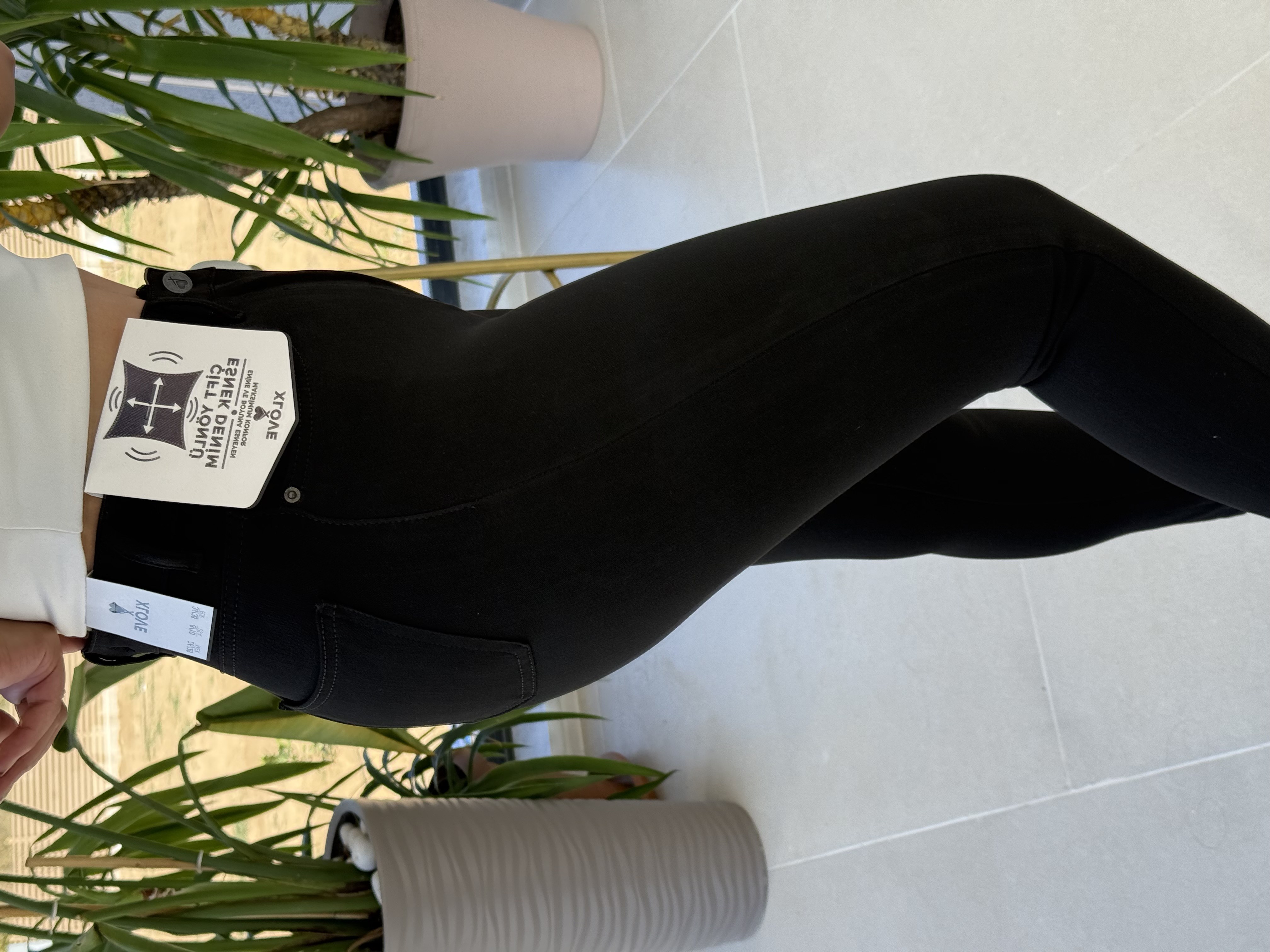 Enine Boyuna Likralı Skinny Jean Siyah