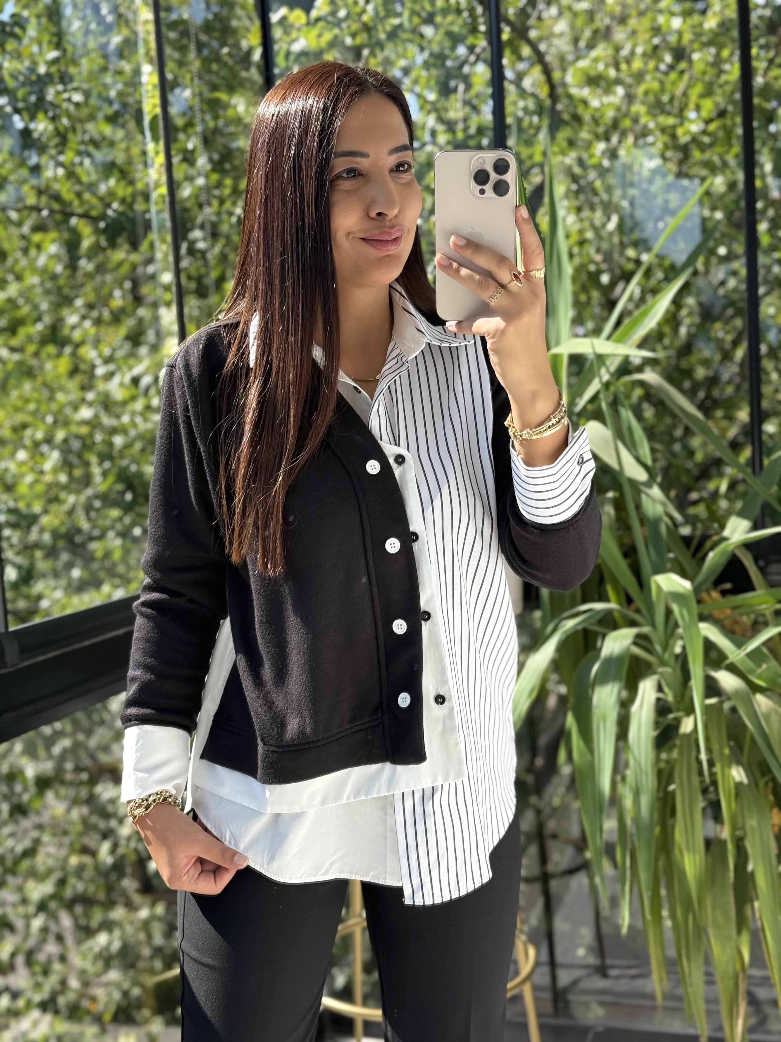 Parçalı Gömlek Siyah