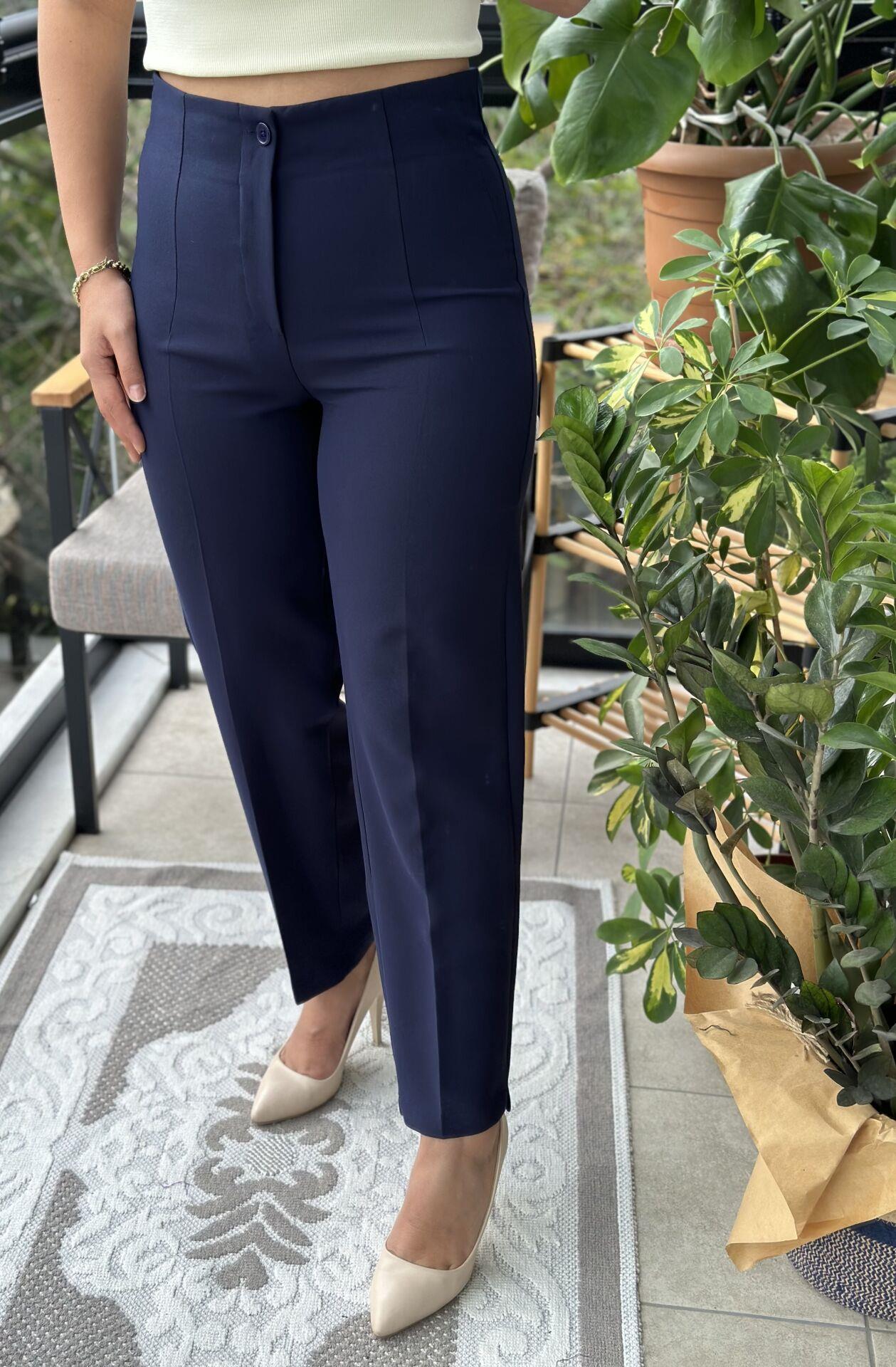 Düğmeli Zra Model Havuç Kesim Pantolon Lacivert