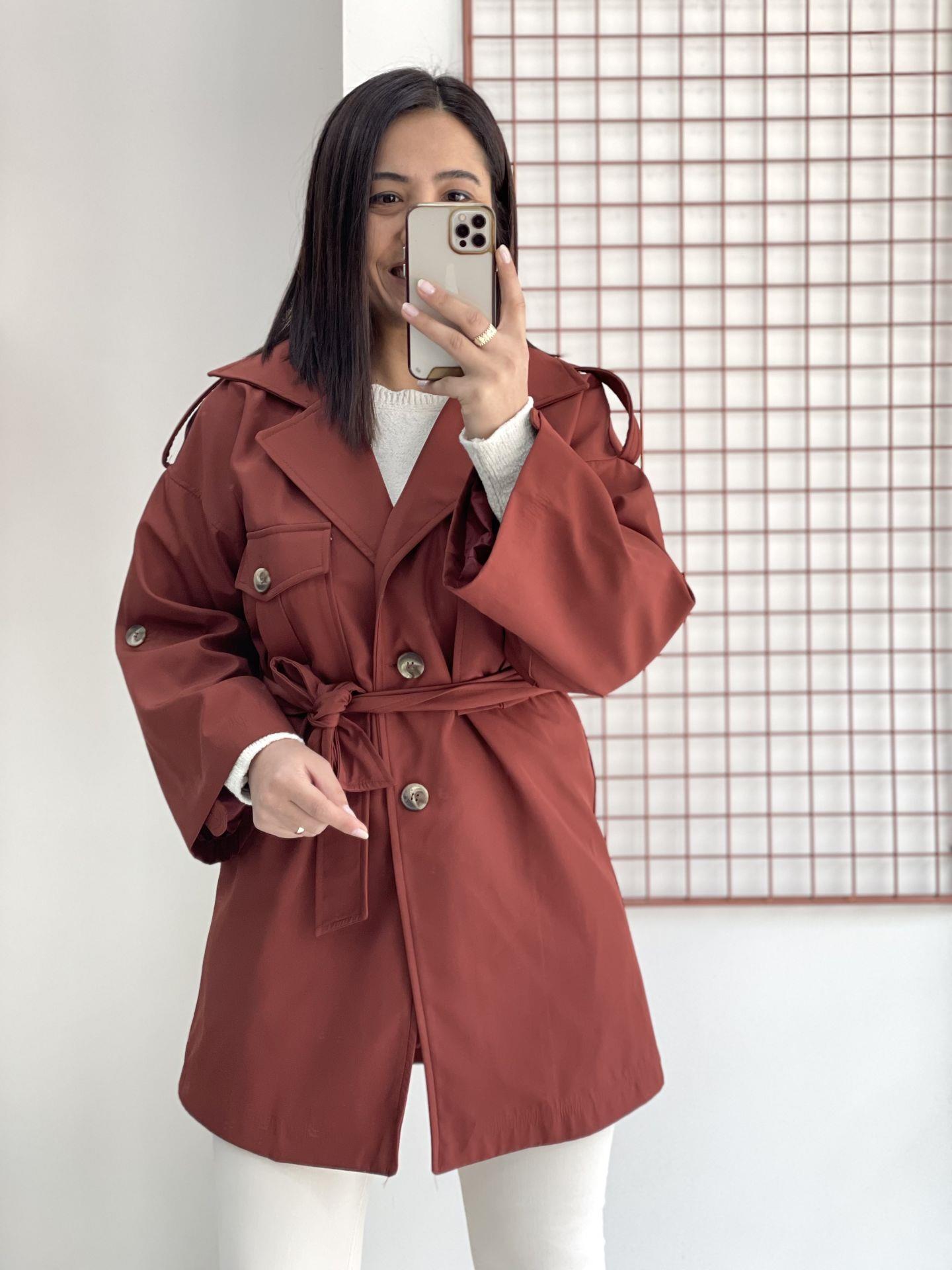 Kiremit Oversize Trenç