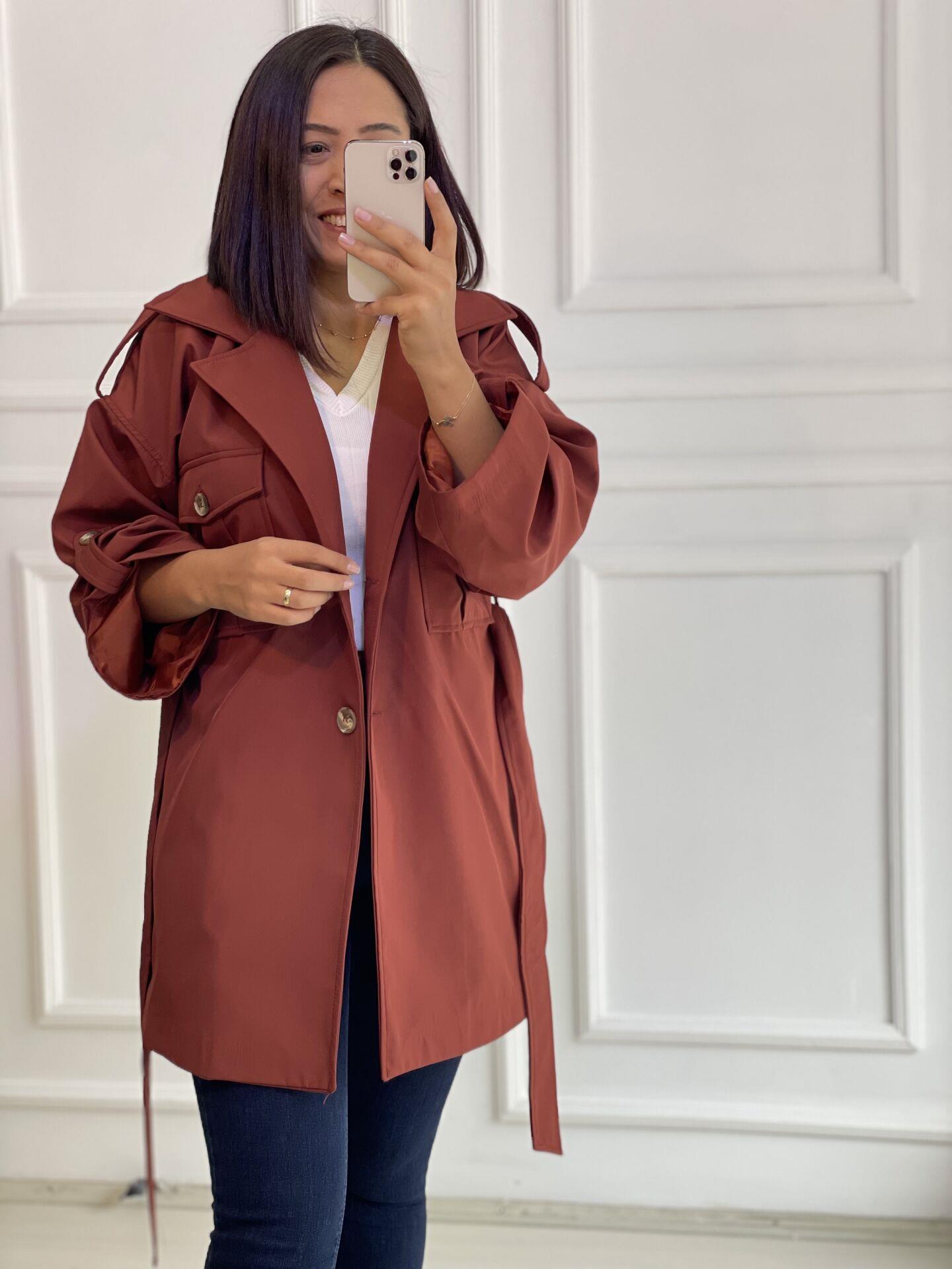 Kiremit Oversize Trenç