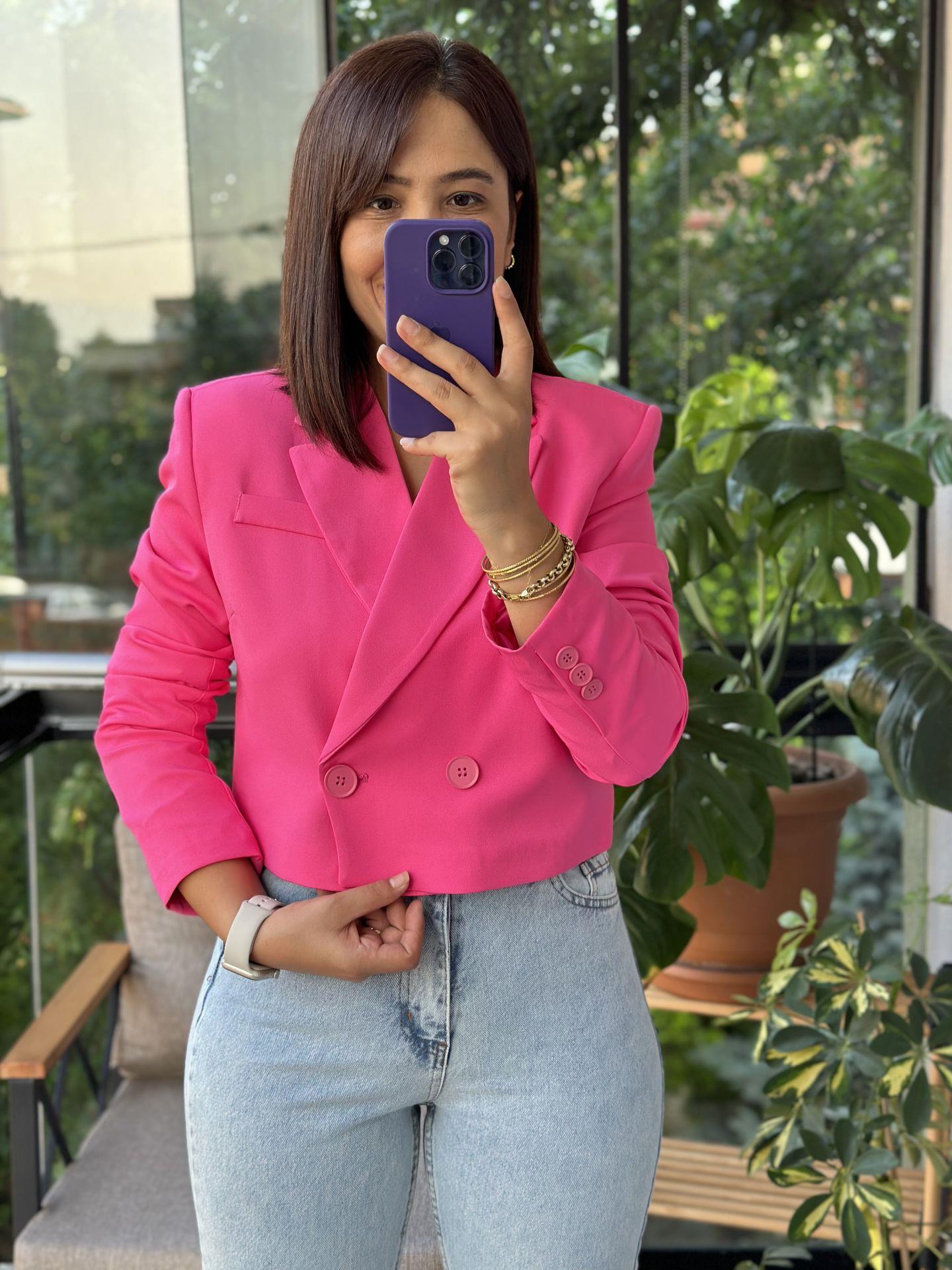 Pembe Kısa Blazer