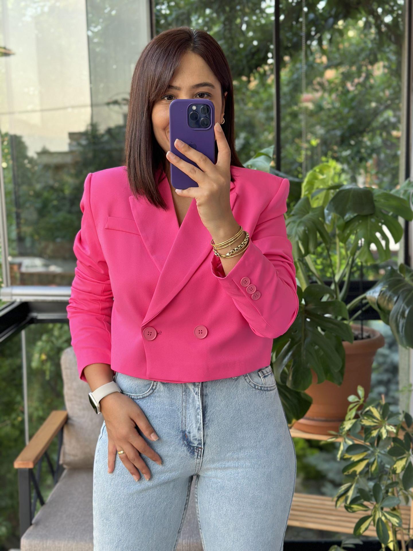 Pembe Kısa Blazer