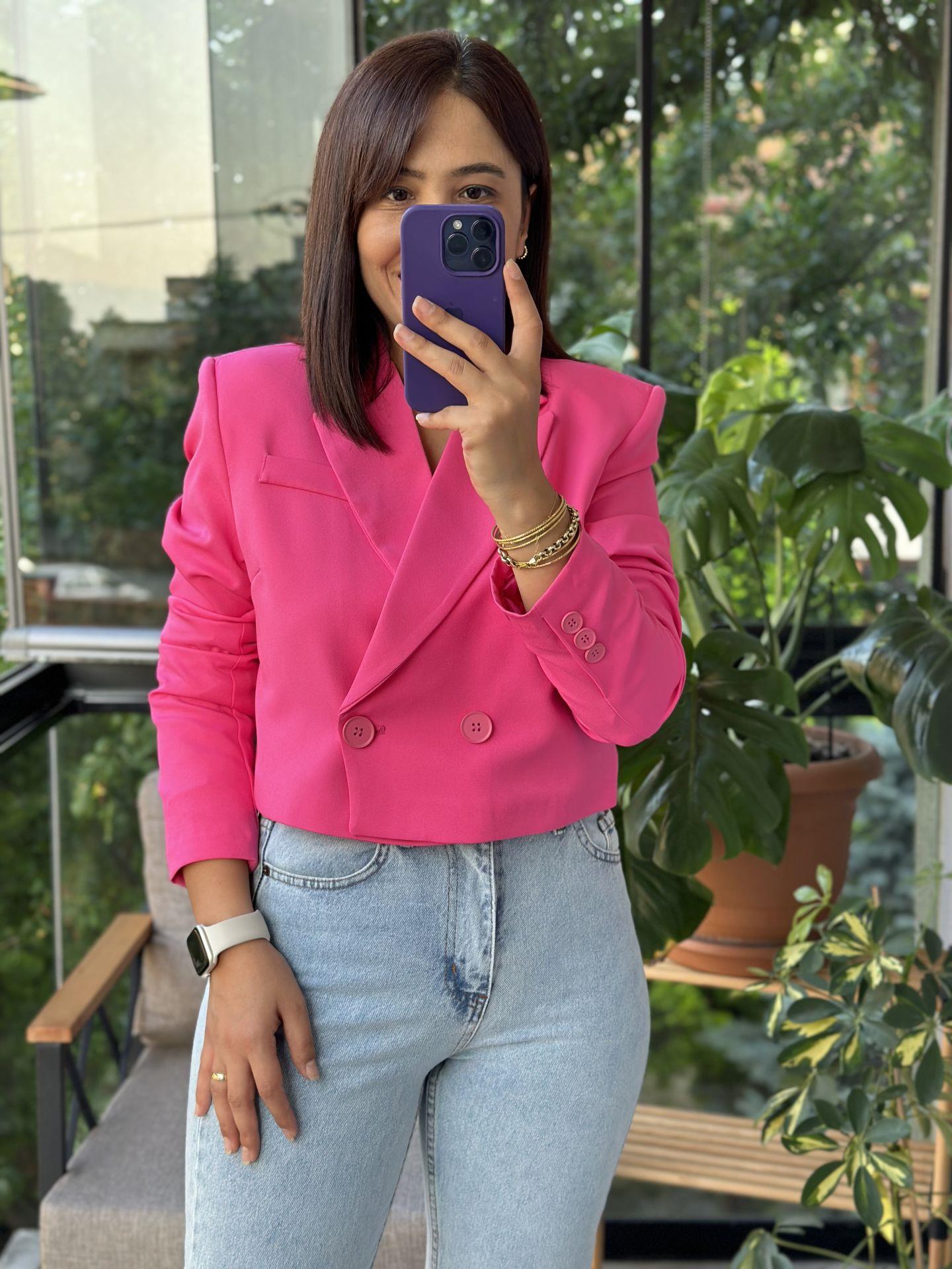 Pembe Kısa Blazer