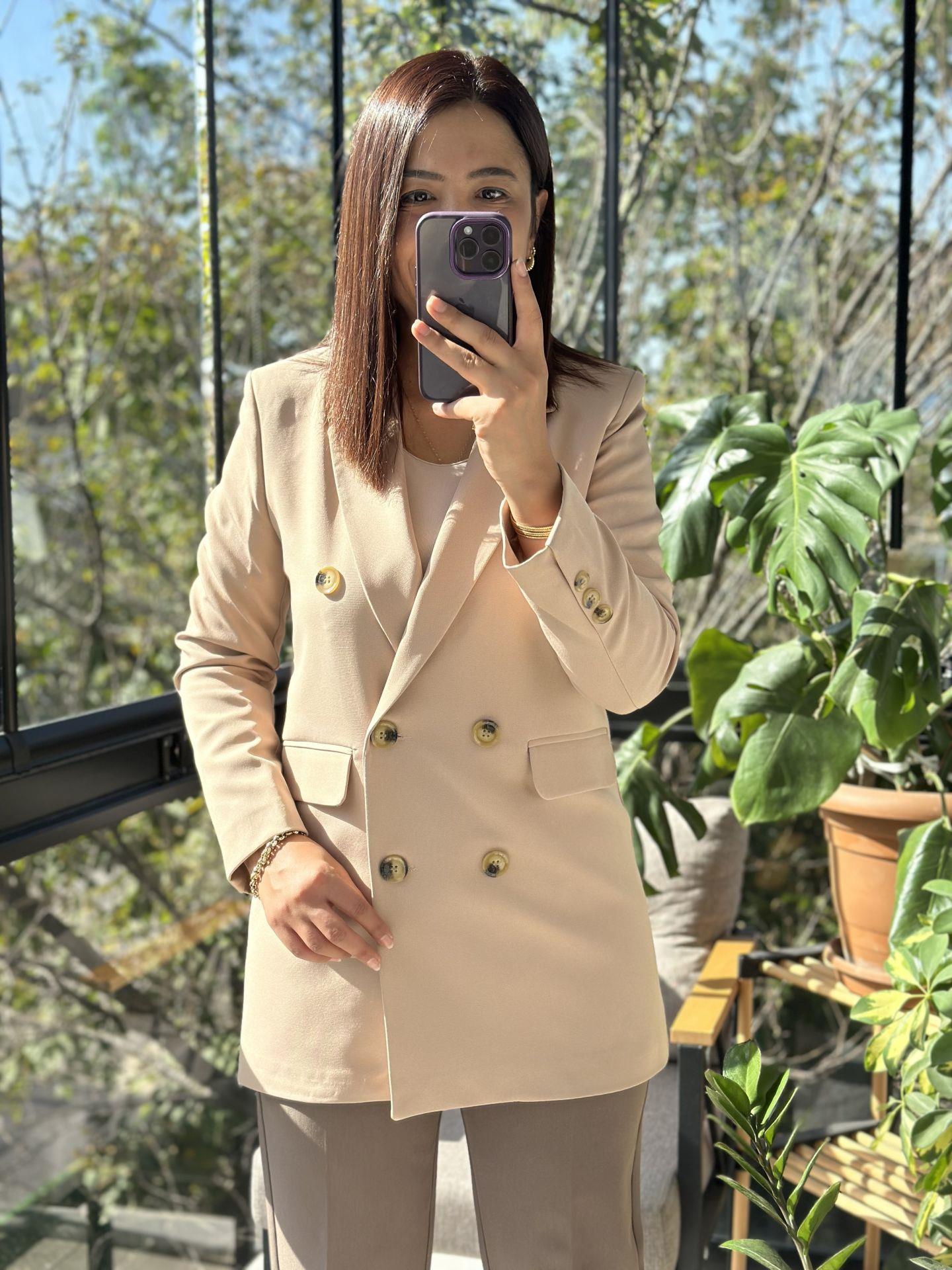 Slimfit Rahat Kalıp Blazer Bej