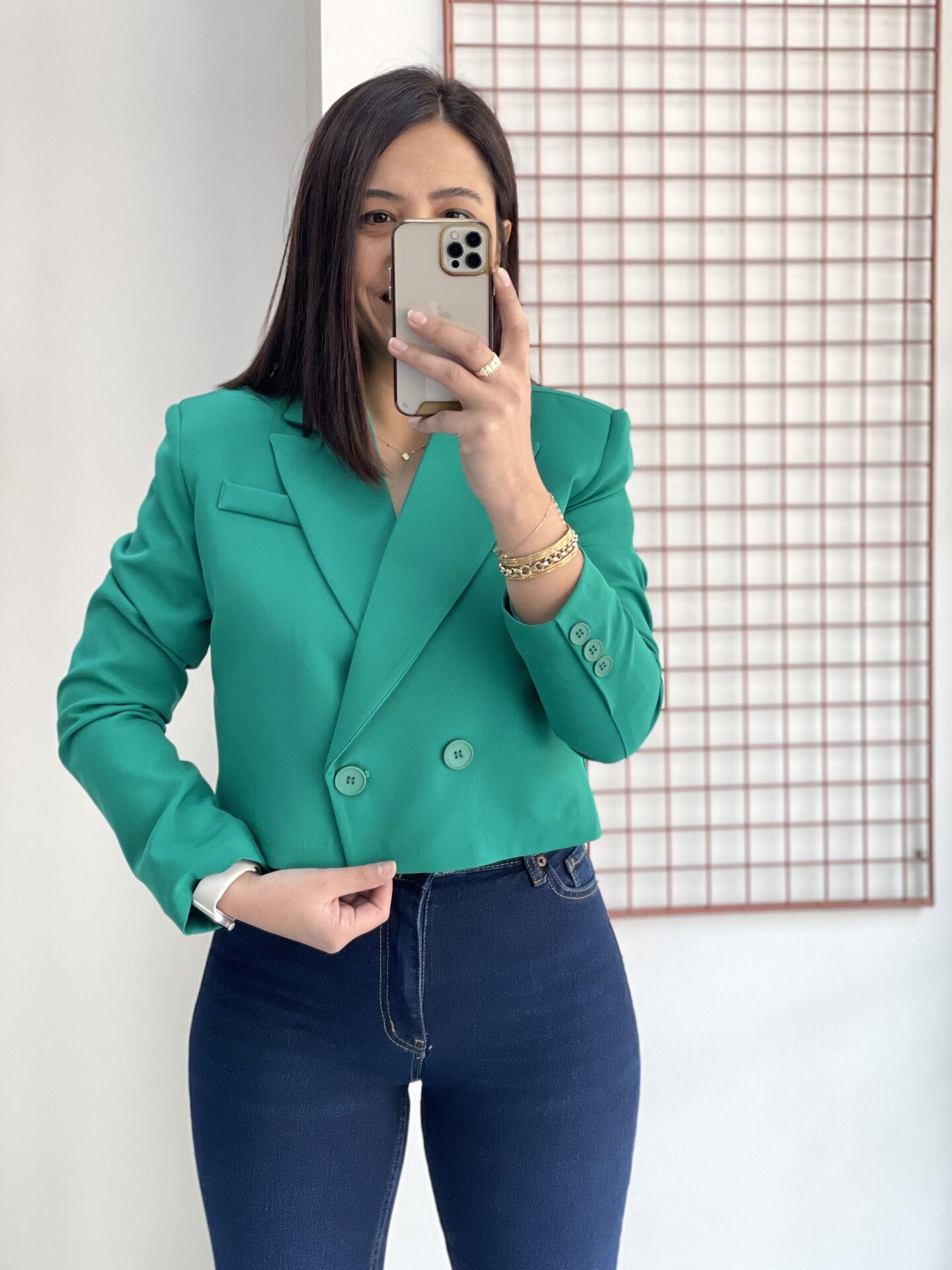 Yeşil Kısa Blazer